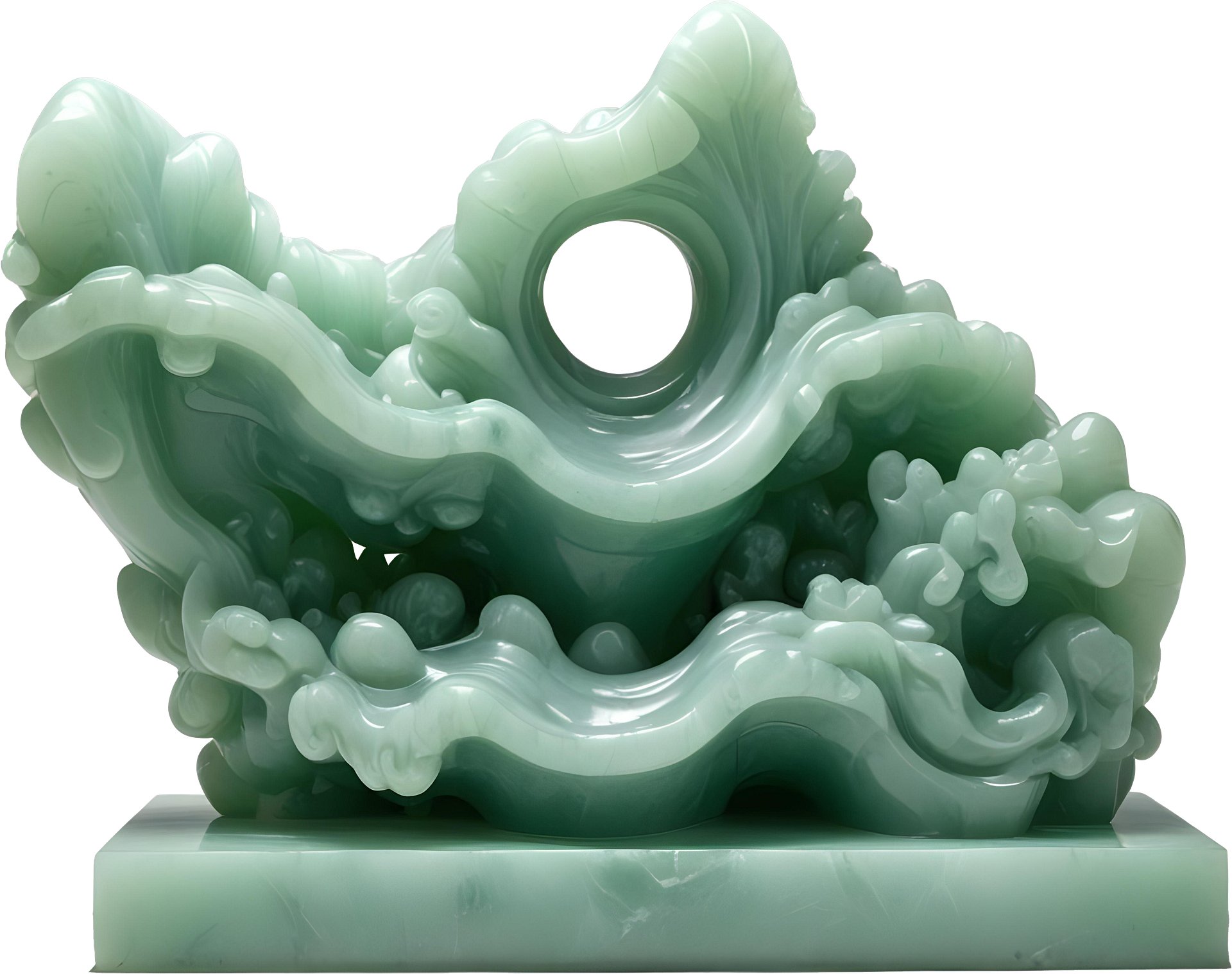 Jade Signature – Abstract Jade Wave Sculpture PNG product image (1)