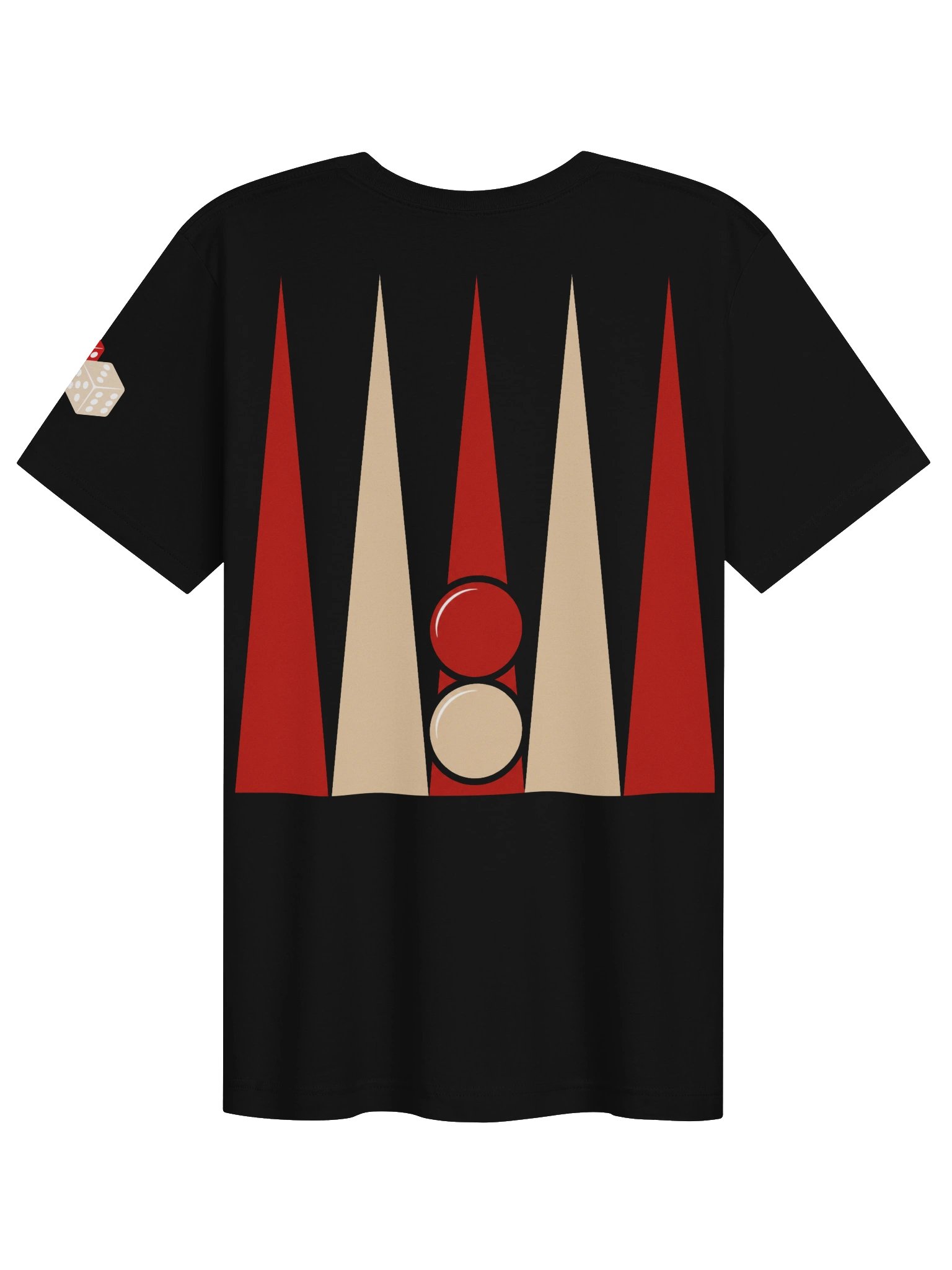 Backgammon Dice Minimal Graphic Tee Black product image (2)