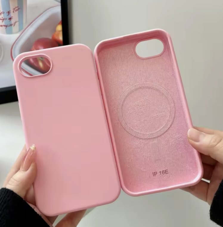 Premium Liquid Silicone Magnetic Case for iPhone 16e – Built-in MagSafe Ring, Soft-Touch Silky Feel, Shockproof Protection, Rose Pink product image (1)