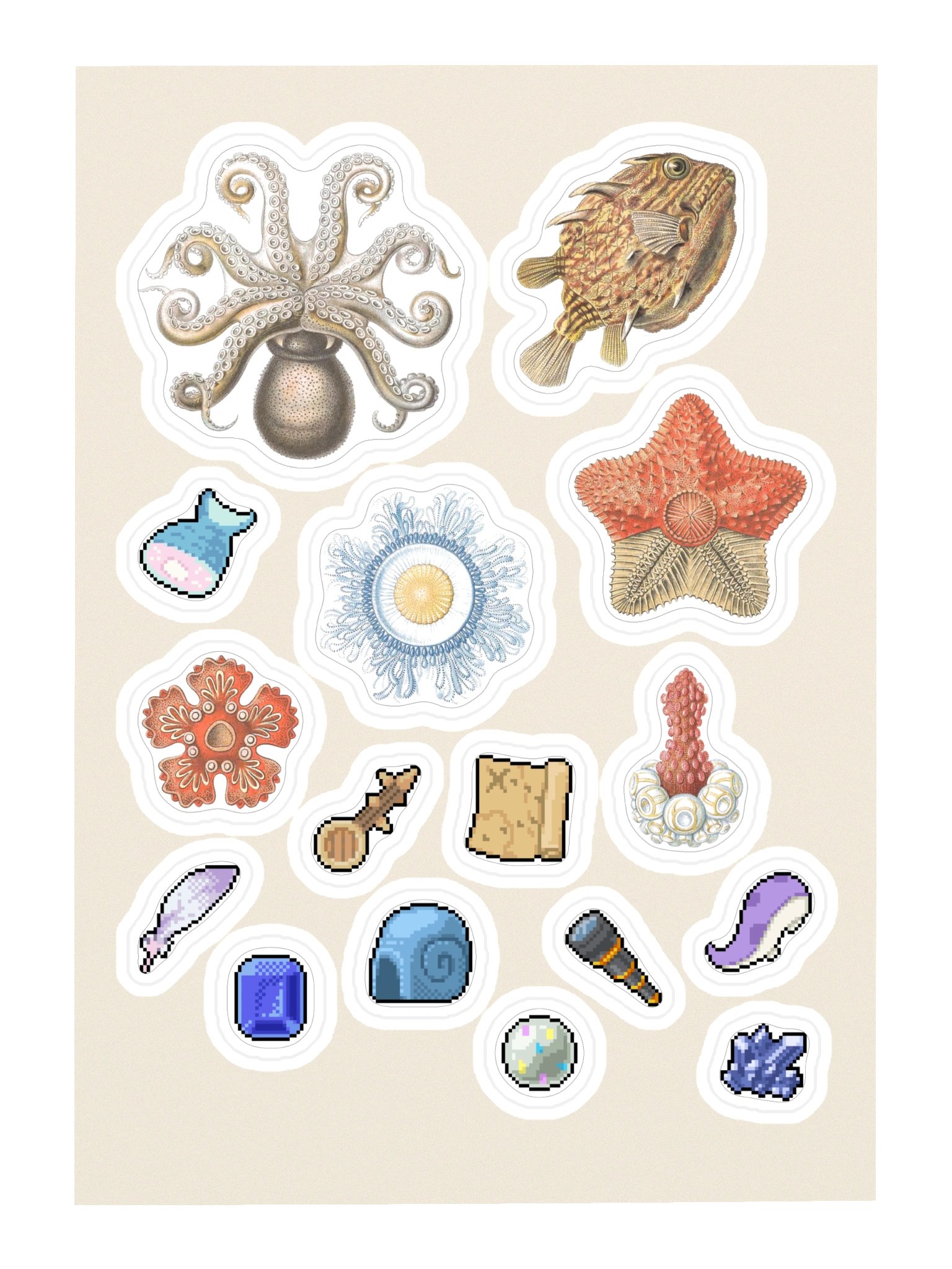 Deep Sea Cabinet – Haeckel Sticker Sheet product image (3)