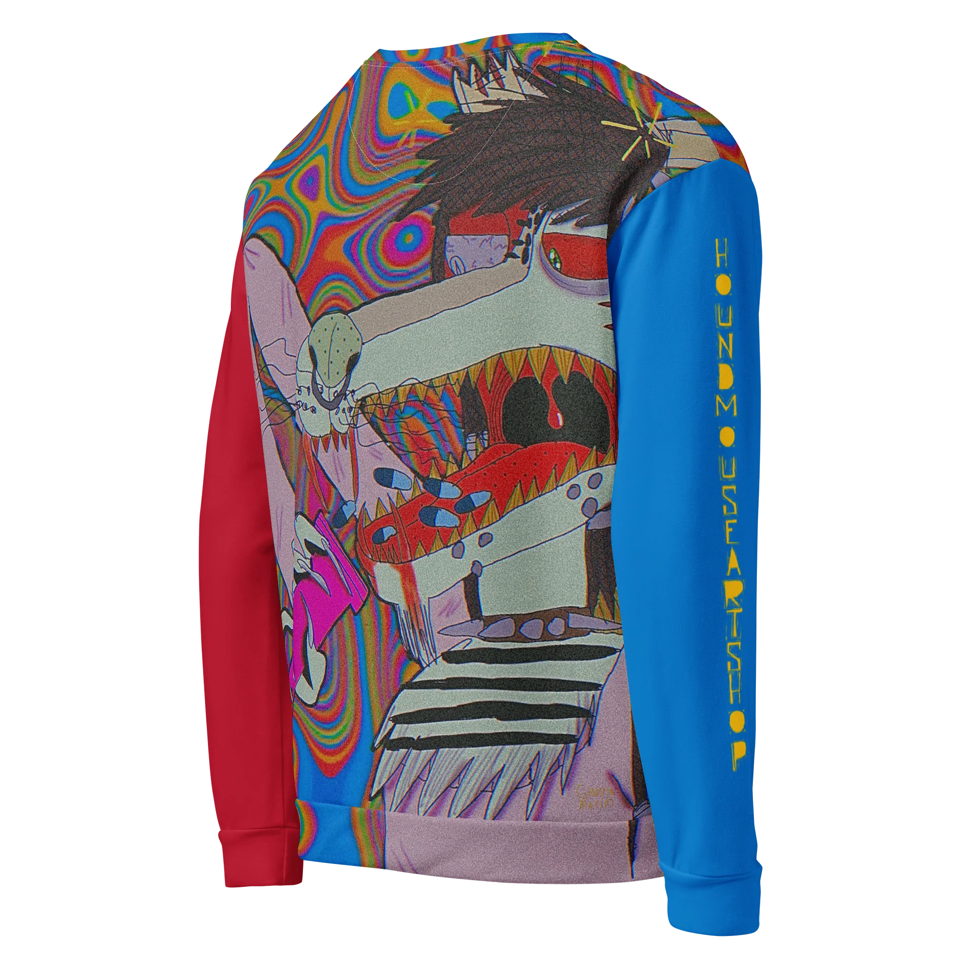 MaceoRX All-Over Print Recycled Unisex Sweatshirt | Houndmouse Art product image (5)