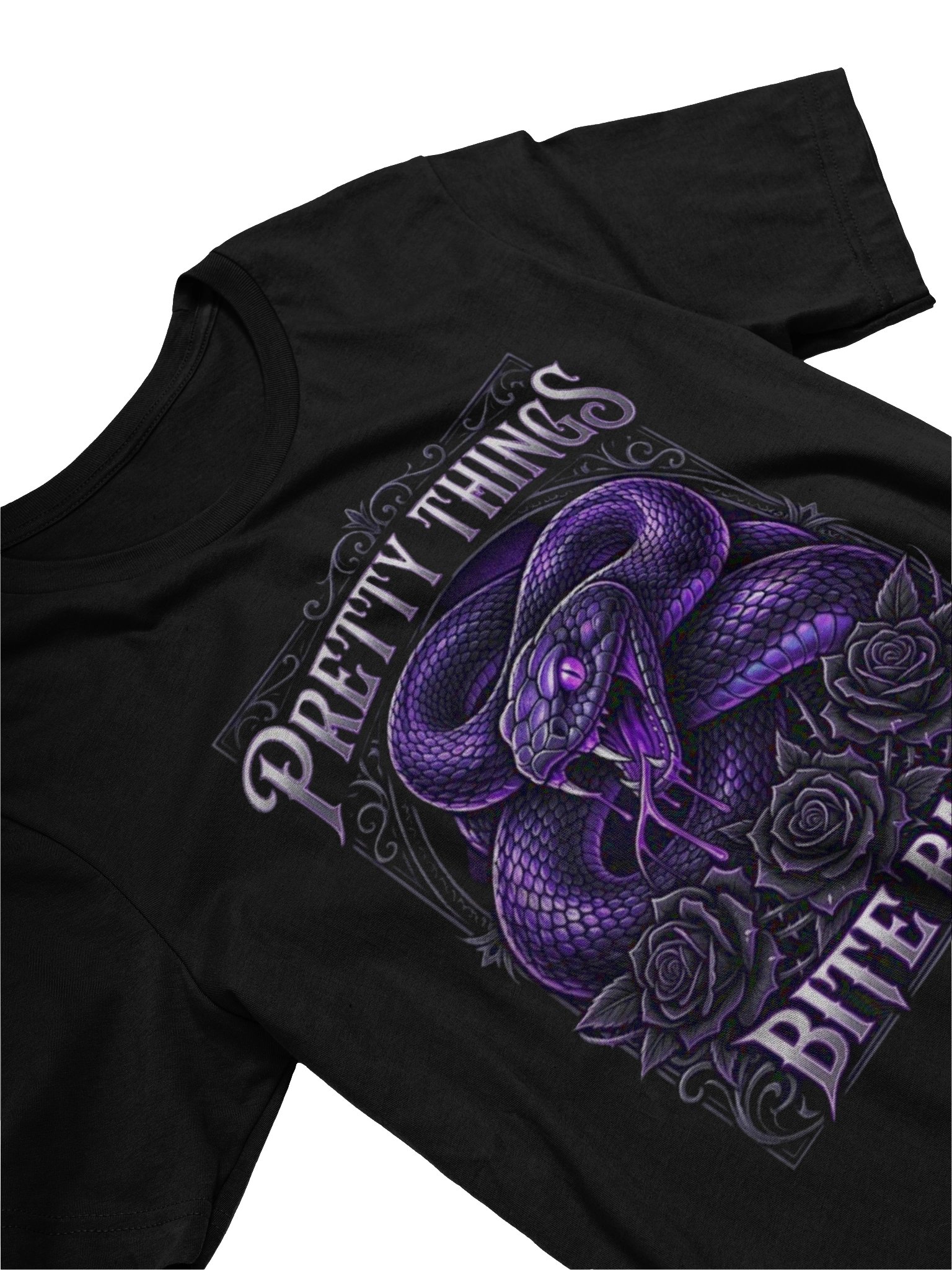 Pretty Things Bite Back — Gothic Purple Snake Tee product image (3)