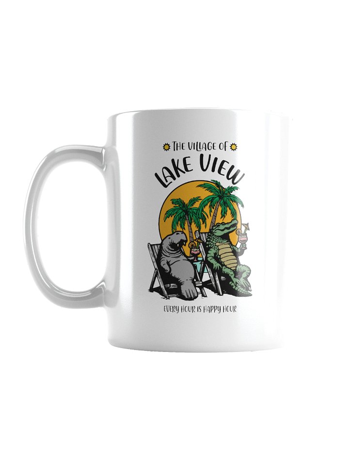The Village of Lake View TV Florida USA Fun Manatee Alligator Design Coffee Mug product image (3)