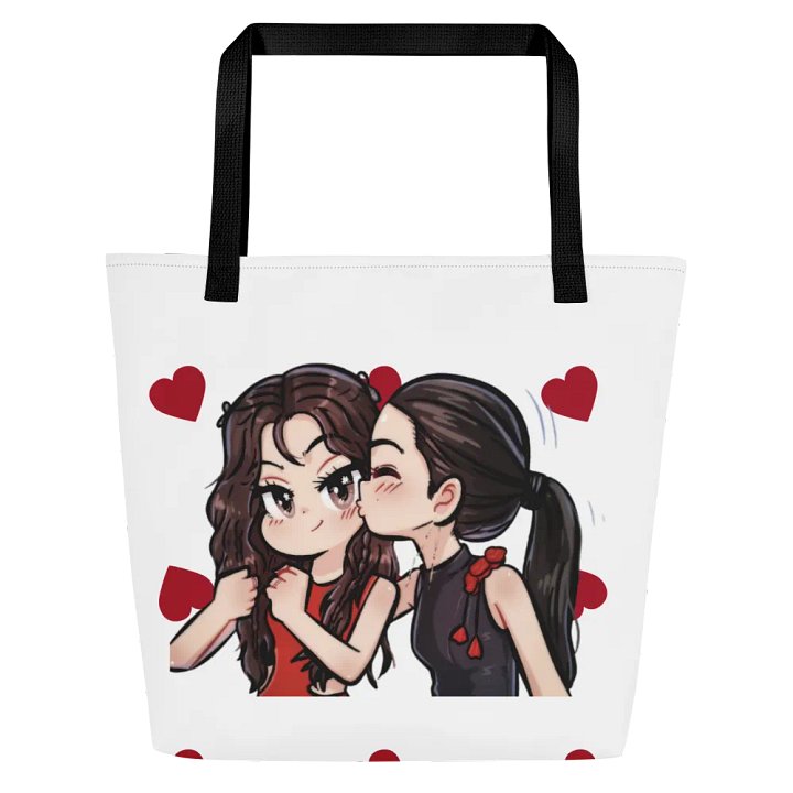 LingOrm Cartoon Design Valentine Large Tote Bag w/ Pocket product image (1)