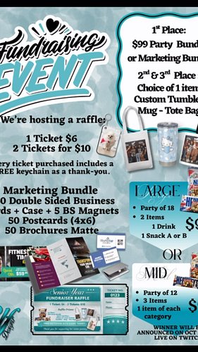 🎟️ Senior Year Fundraiser Raffle

Thank you for supporting Sophia’s senior year!

Tickets are $6 each or 2 for $10.
Every tic...
