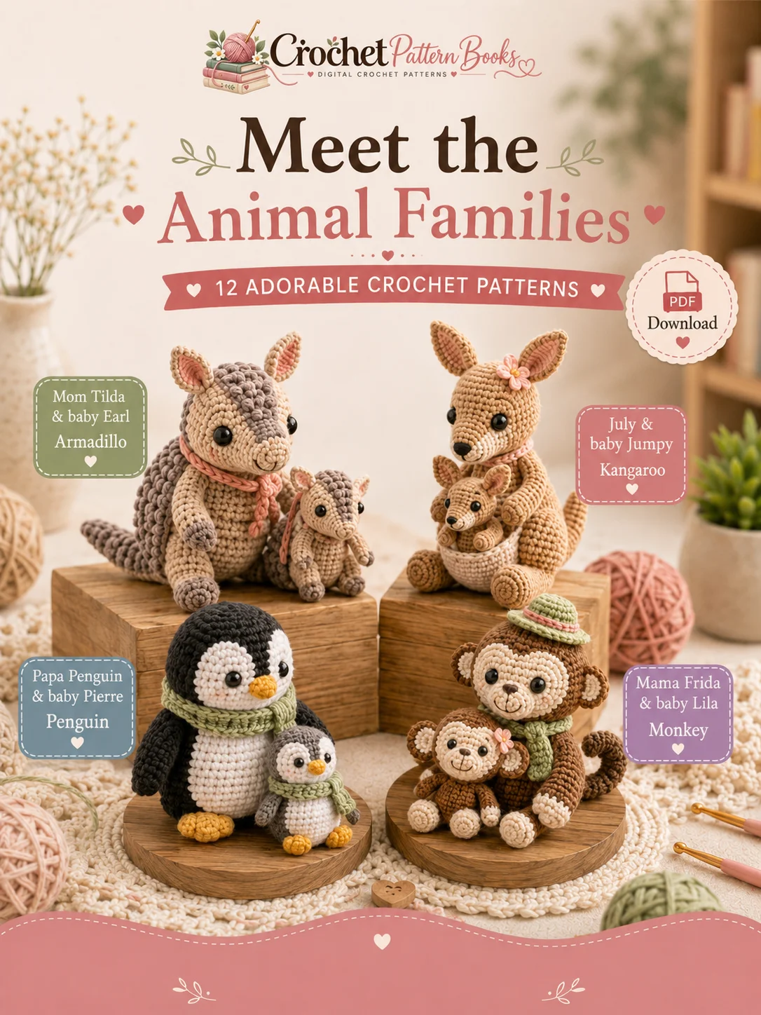 Amigurumi Parent and Baby Animals 12 Crochet Animal Patterns PDF Ebook product image (4)