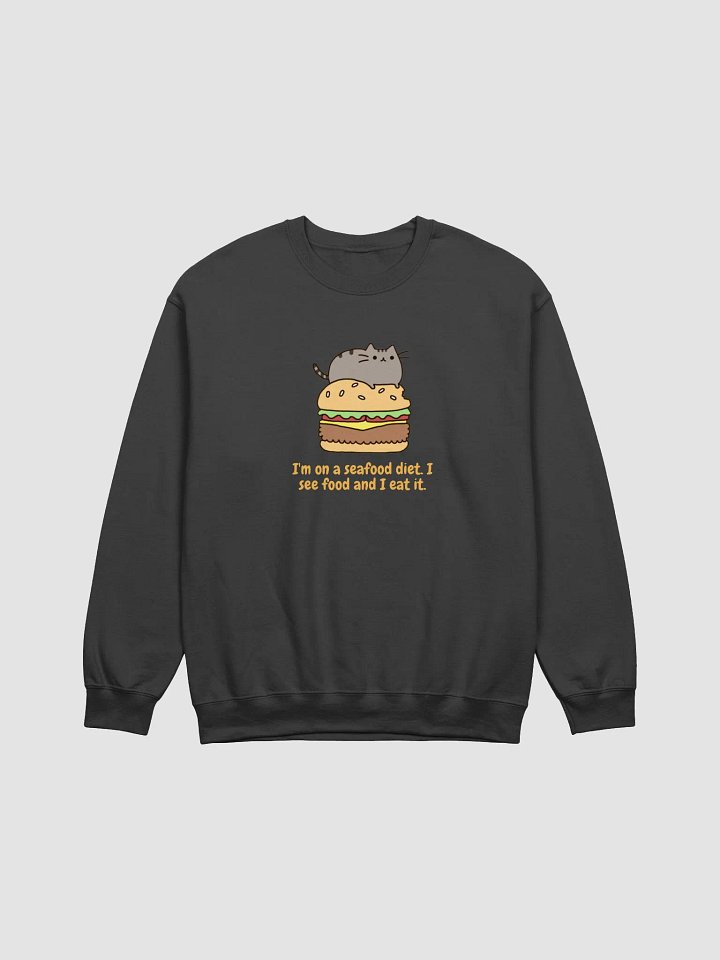 Seafood Diet Cat Crewneck Sweatshirt product image (1)