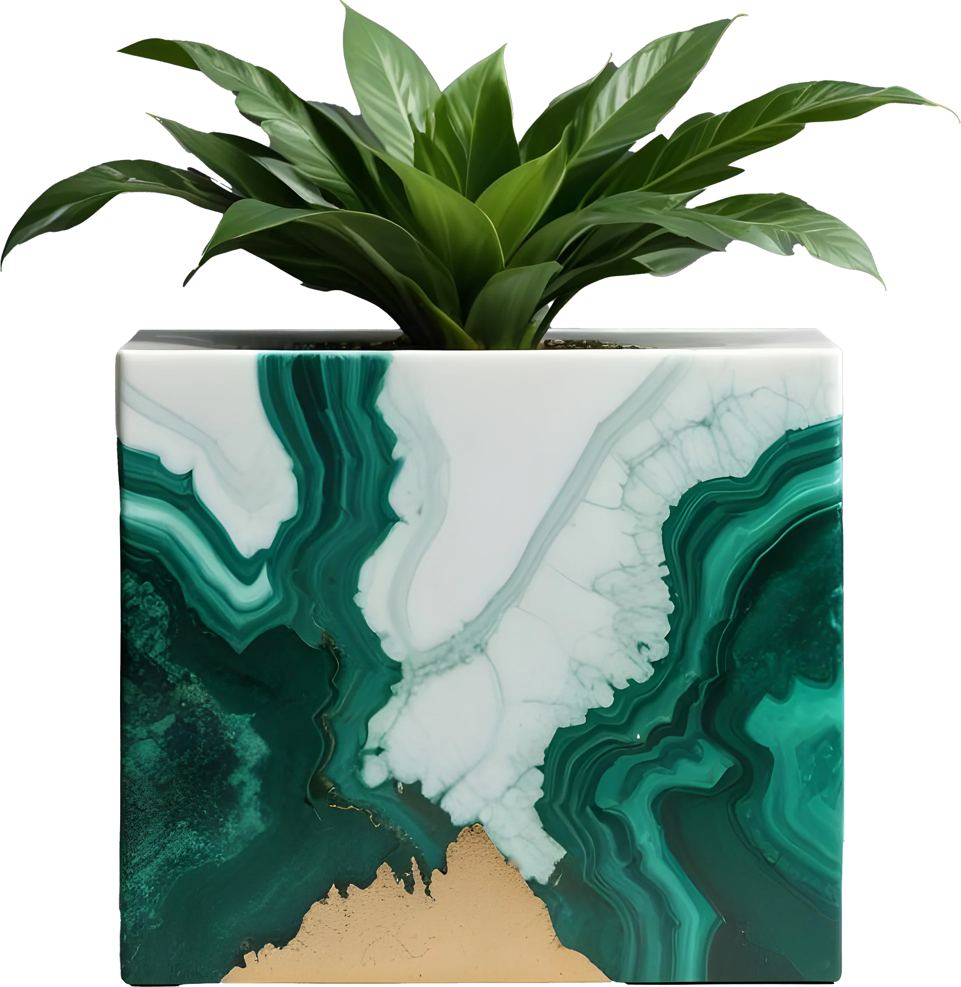 Aurora Verde - Vase Quartz & Malachite png product image (1)