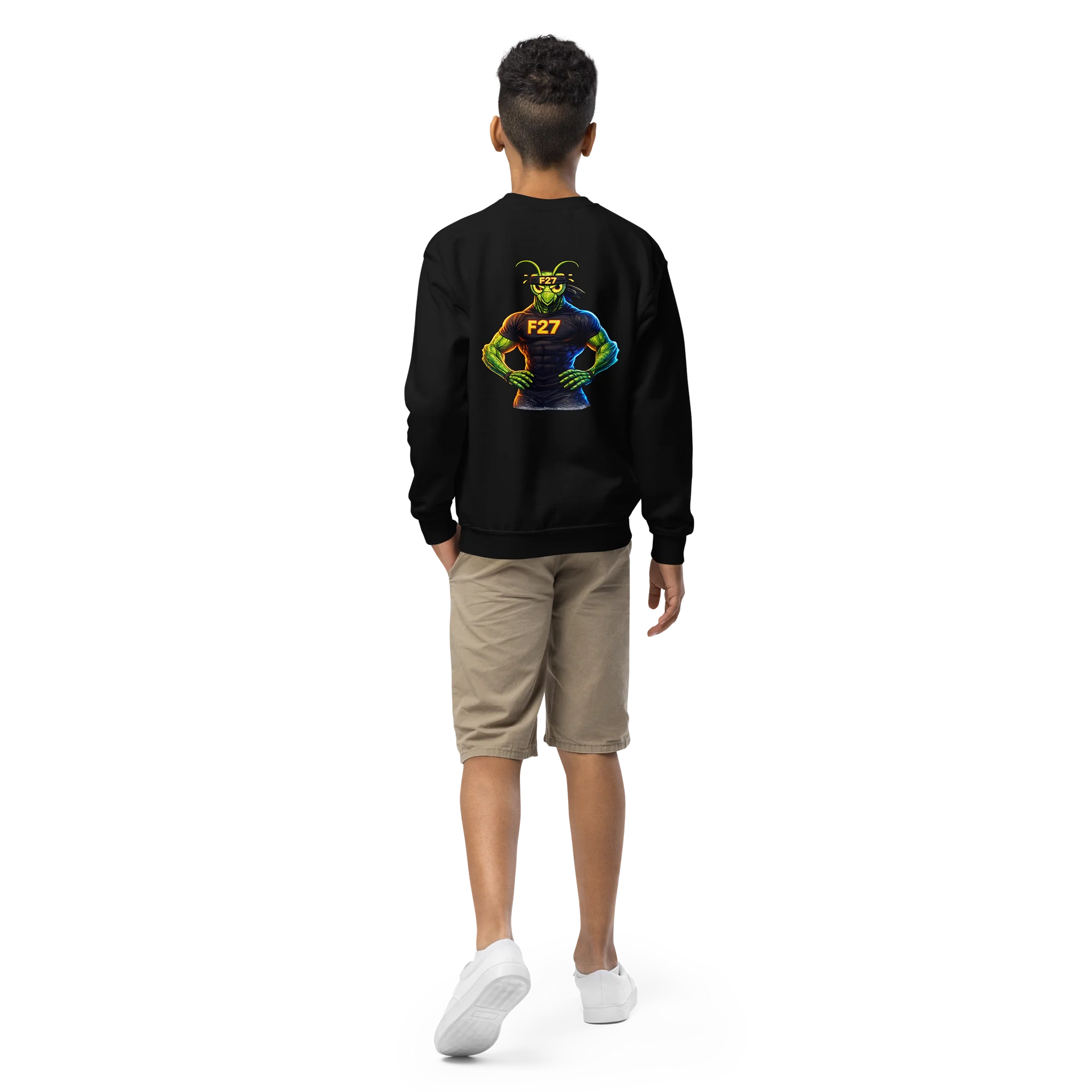 F27 Mantis Strength Youth Crew Neck Sweatshirt – Built for Focus by FayzieBobs product image (2)