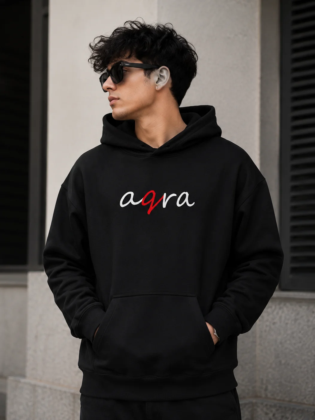 AQRA Script Eco Raglan Hoodie product image (1)
