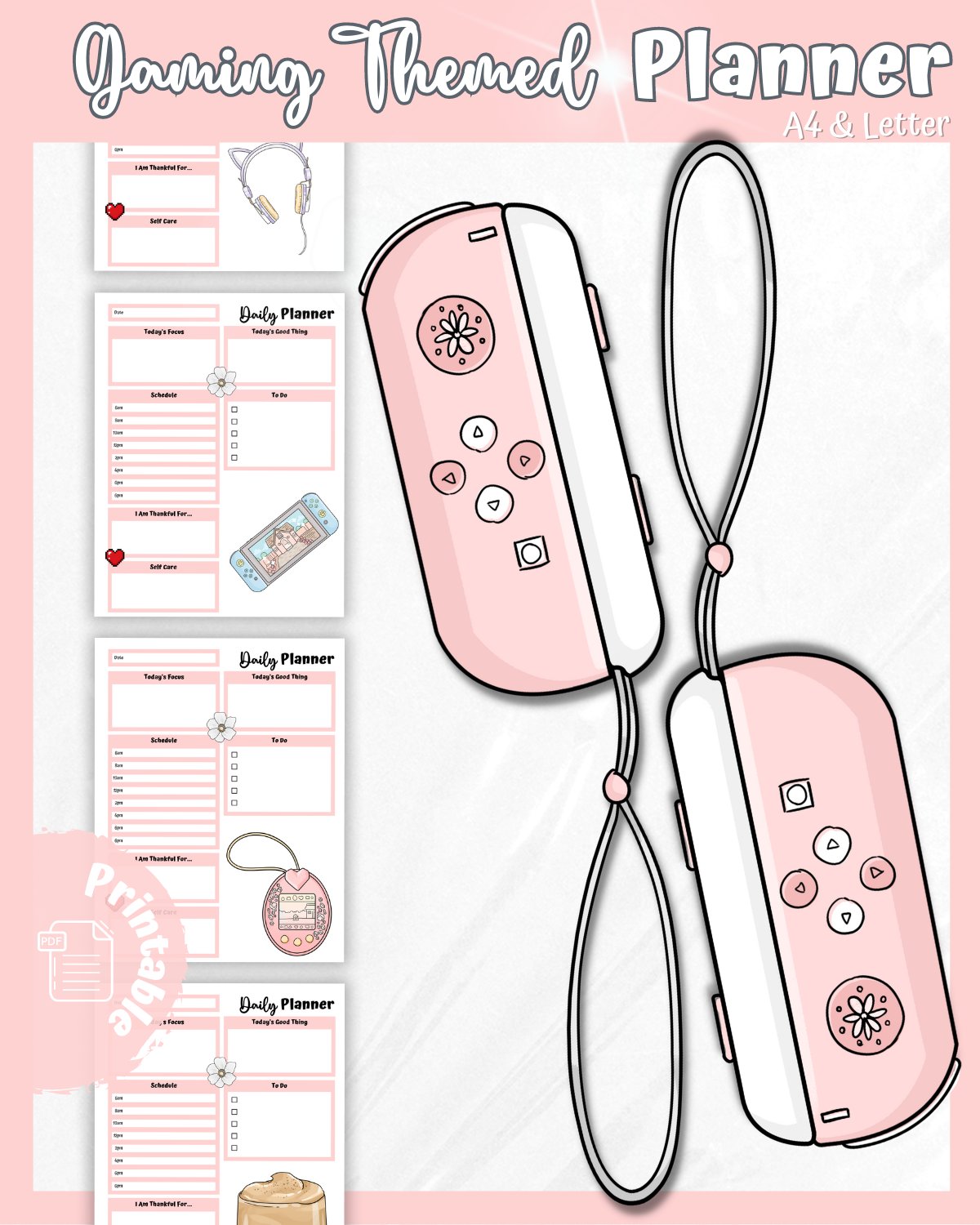 Pink Printable Planner - Gamer Themed product image (1)