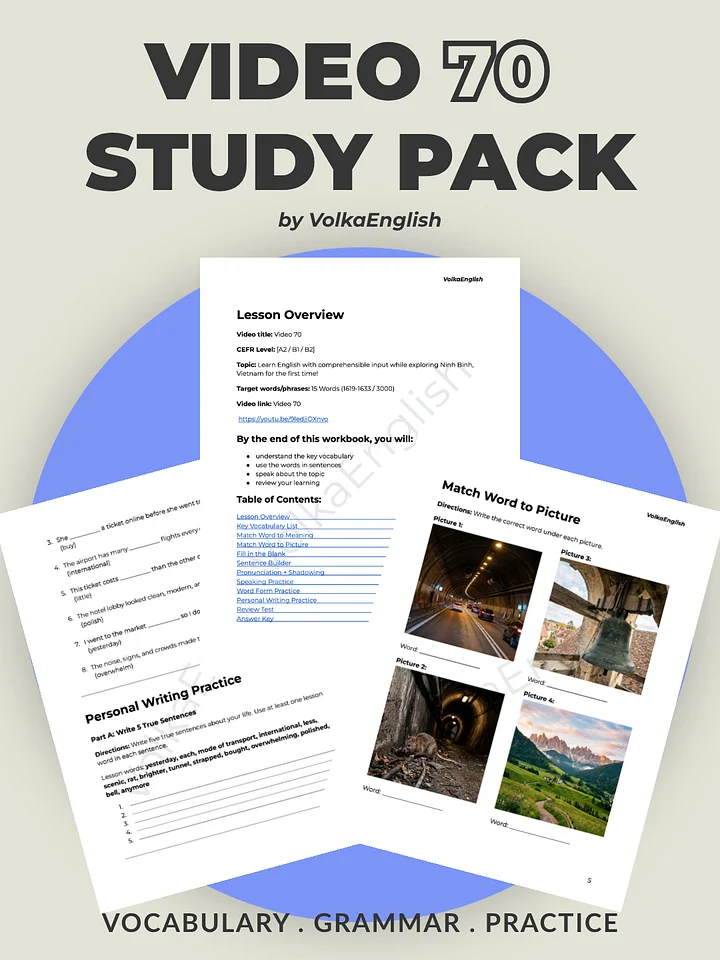 Learn English in Nature With My Mom | Comprehensible Input Vlog - Video 70 Study Pack product image (1)