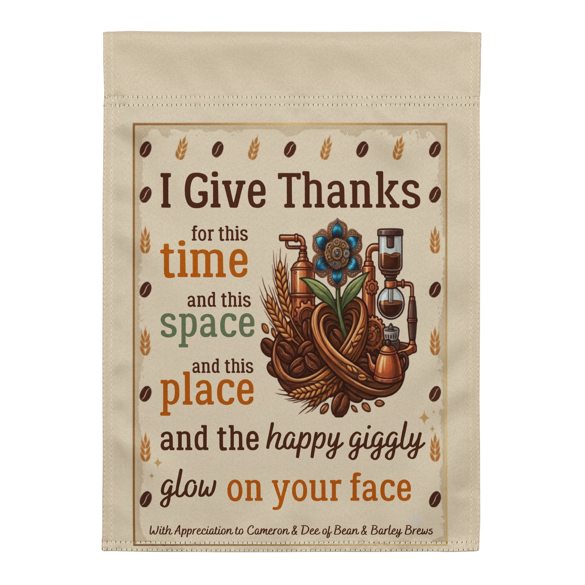I Give Thanks Coffee Garden Flag product image (1)