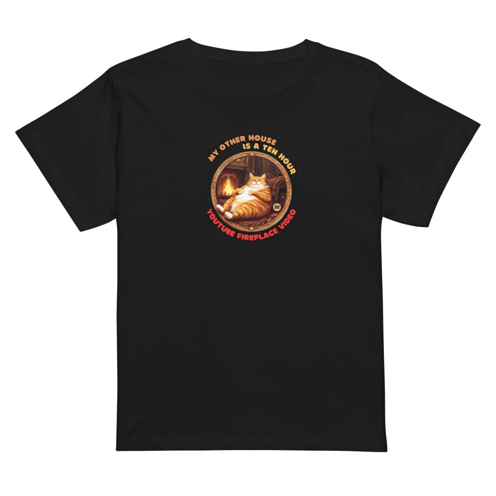 Cozy Cat - My Other House is a Ten Hour YouTube Fireplace Video | High Waisted Tee product image (1)