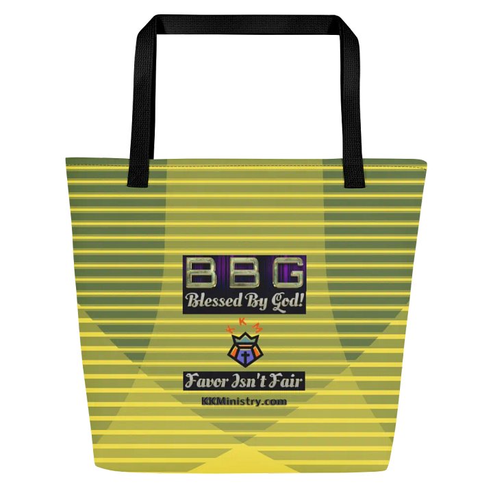 Yellow with Stripes BBG Tote Bag with Pocket product image (2)