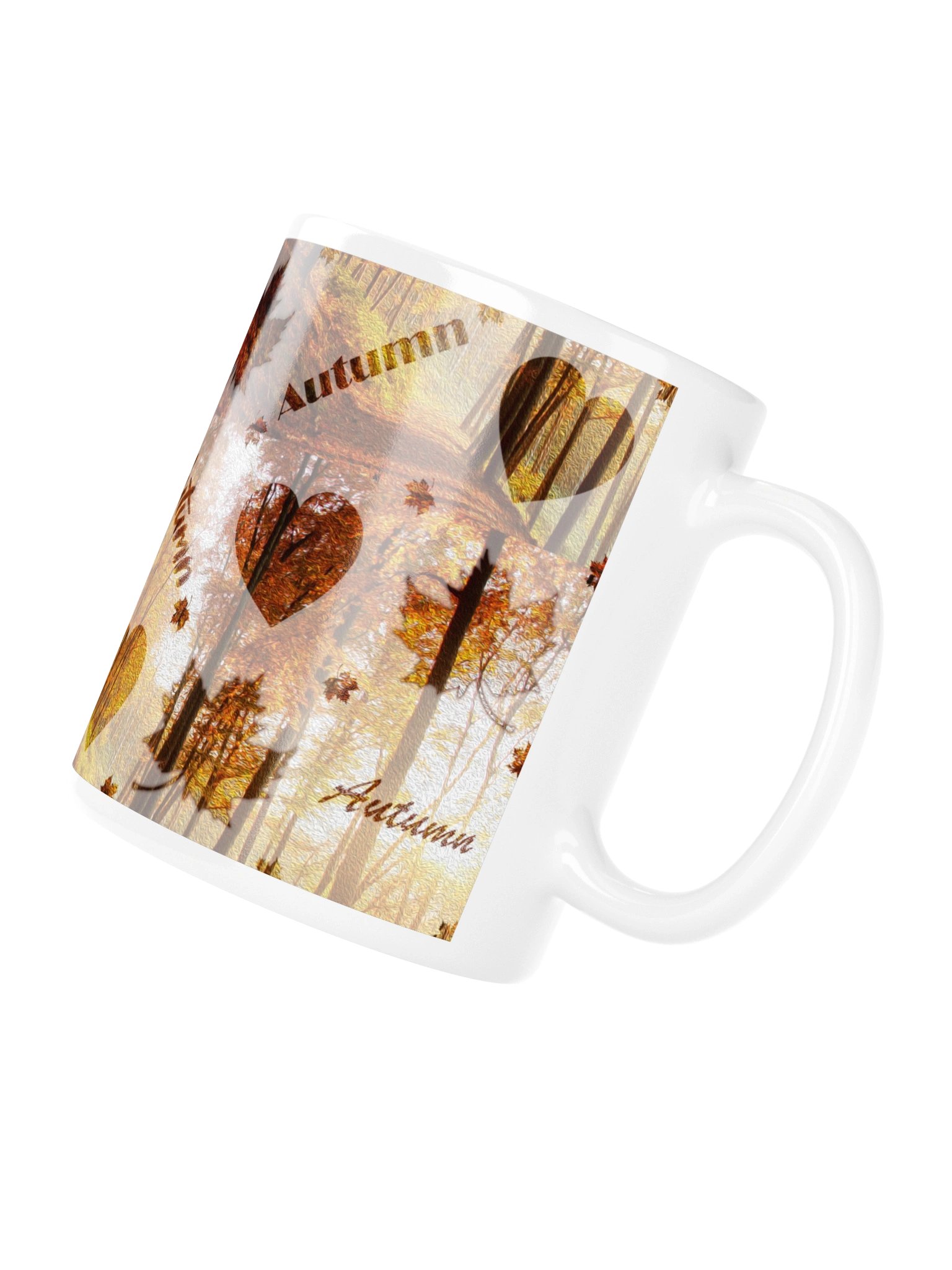 Mug for Autumn Lovers – Fall Leaves & Hearts product image (4)