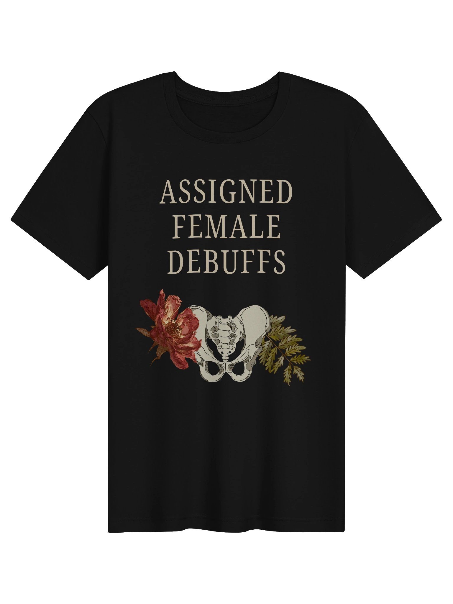 Assigned Female Debuffs Shirt | Endometriosis & Chronic Illness Gamer Tee product image (1)