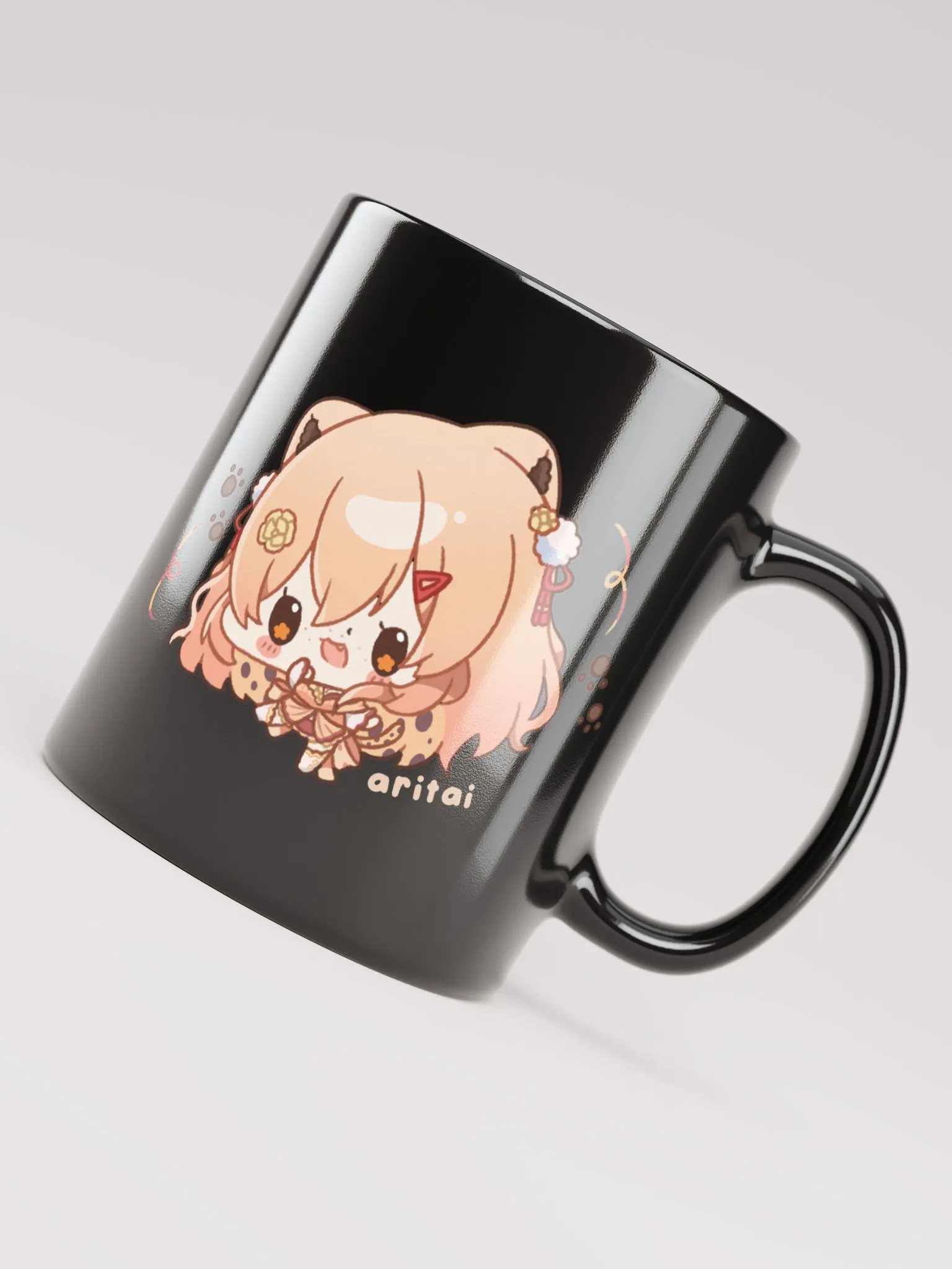 aritai 🐾 Chibi Mug (Black) product image (3)