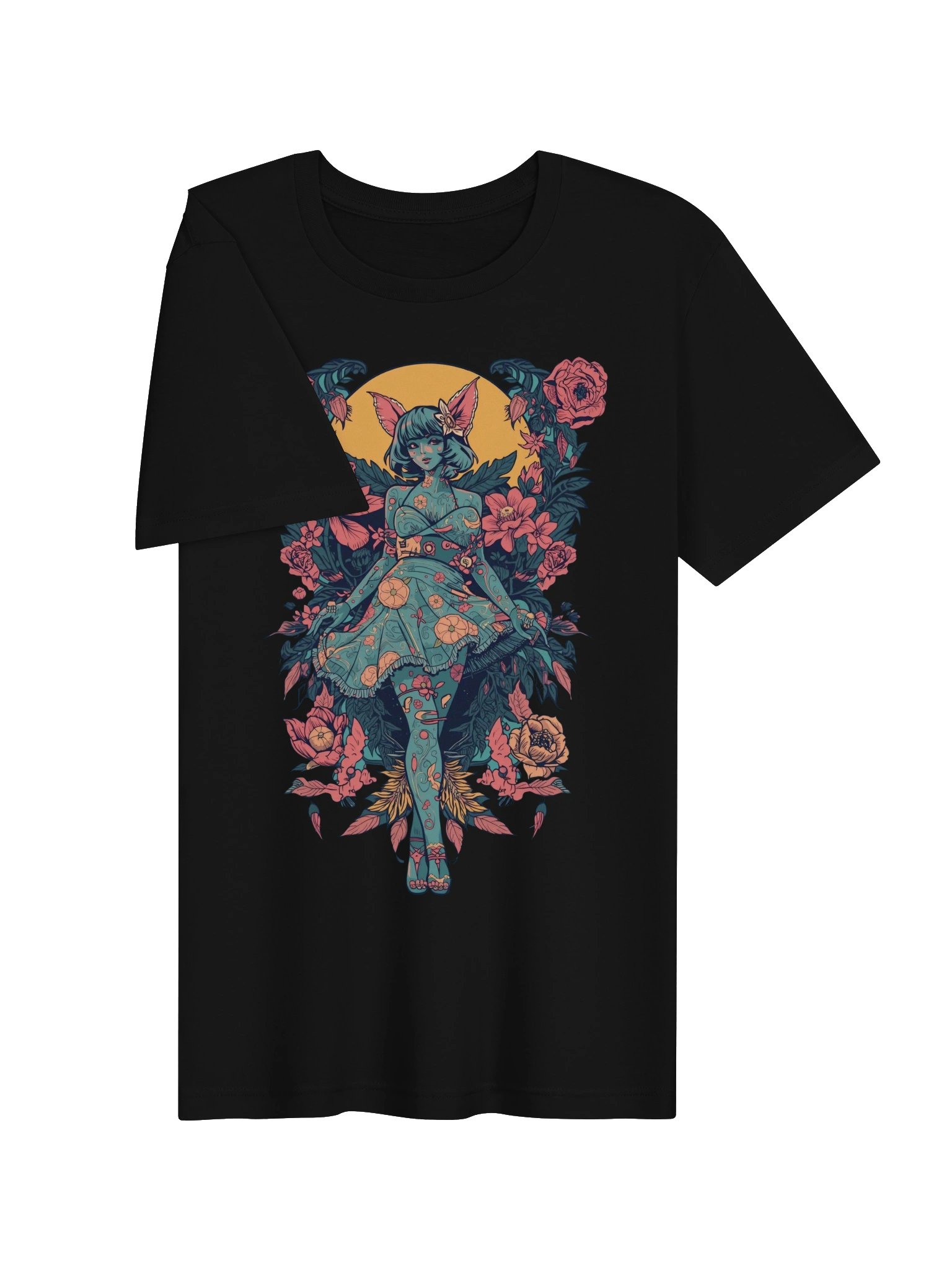 Floral Halo Cat‑Girl Supersoft Tee product image (6)