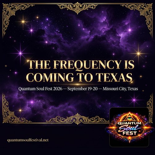 THE FREQUENCY IS COMING TO TEXAS ✦

Quantum Soul Fest 2026 — September 19-20 — Missouri City, Texas

Two days. Five pillars. ...