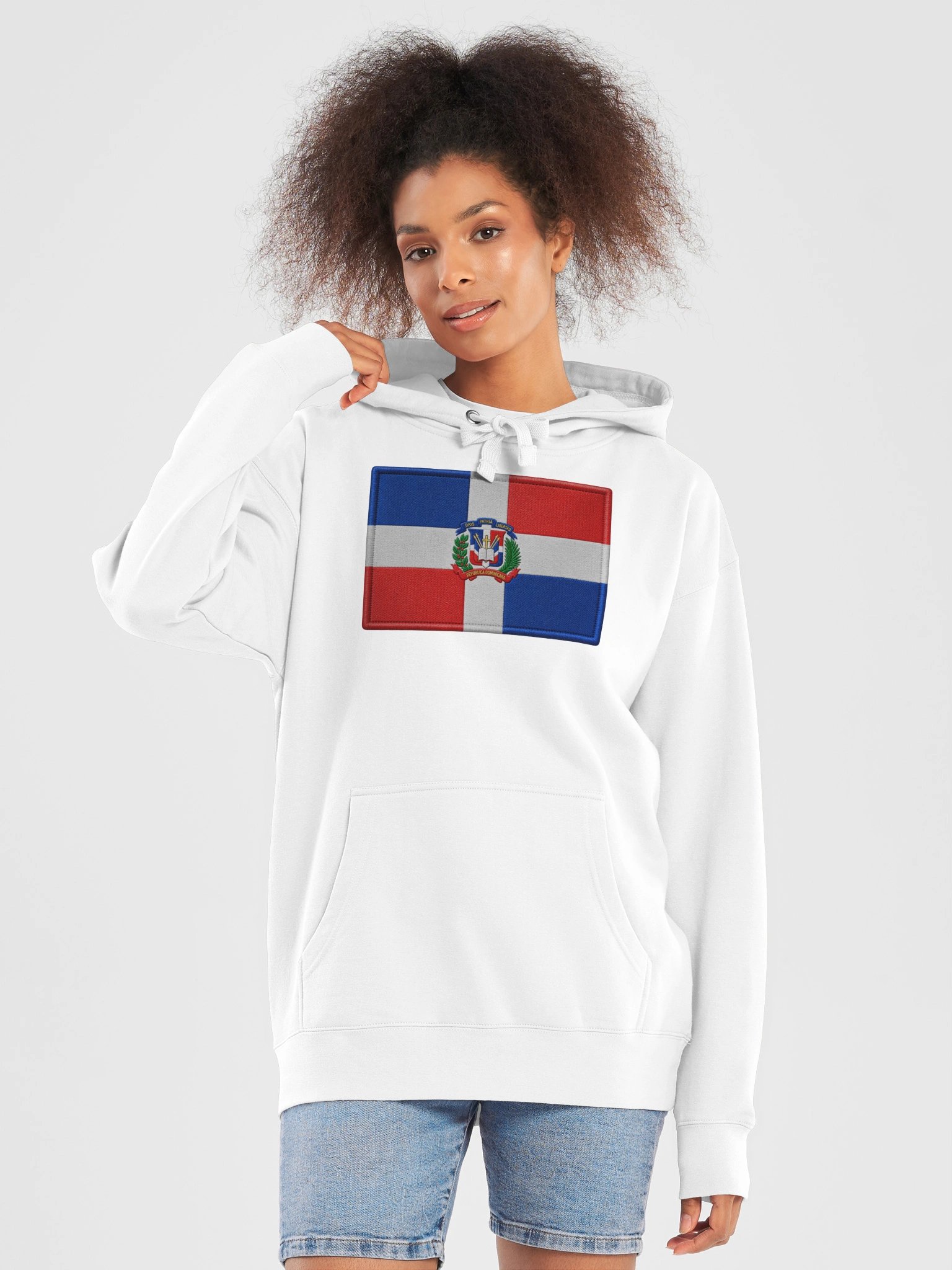 Recovery Cypher™ — Dominican Pride White Hoodie product image (5)