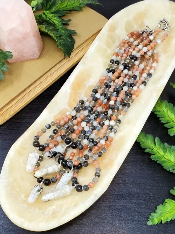 Inner Light Necklace – Moonstone, Sunstone, Labradorite & Shungite for Shadow Work, Clarity & Grounding product image (2)