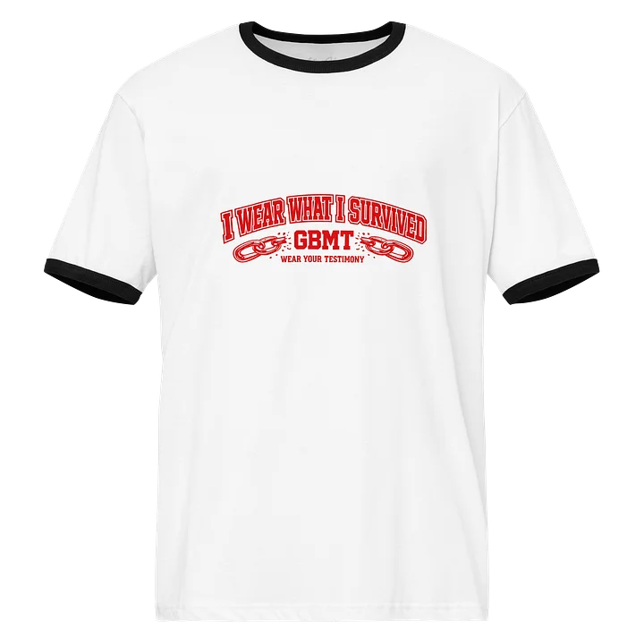 I Wear What I Survived Red Edition Ringer Tee product image (1)