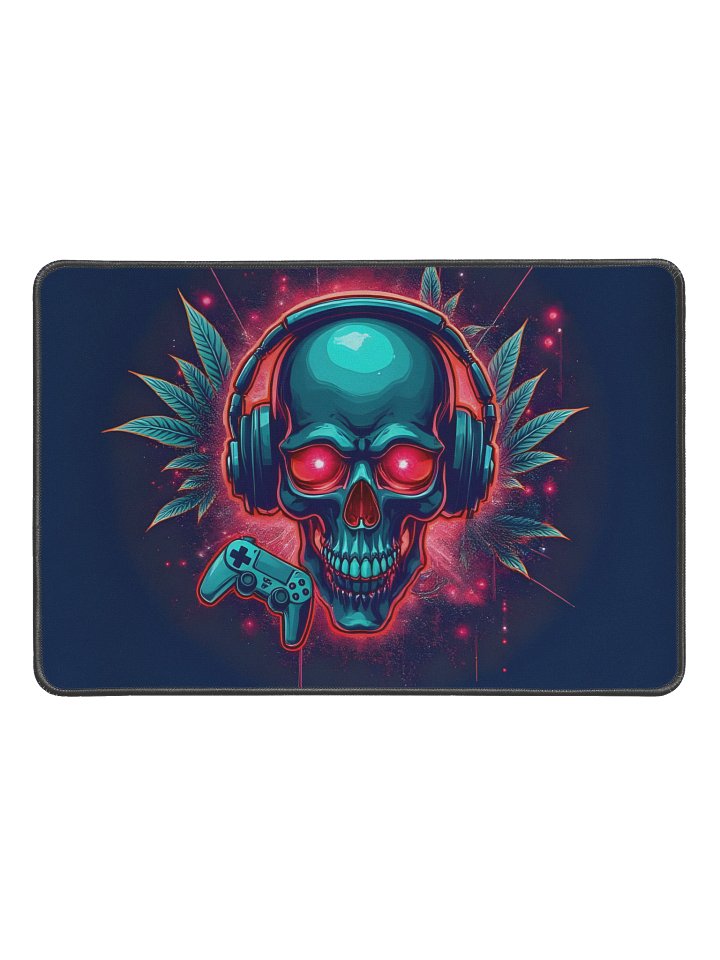 Neon Skull Gamer Desk Mat product image (1)