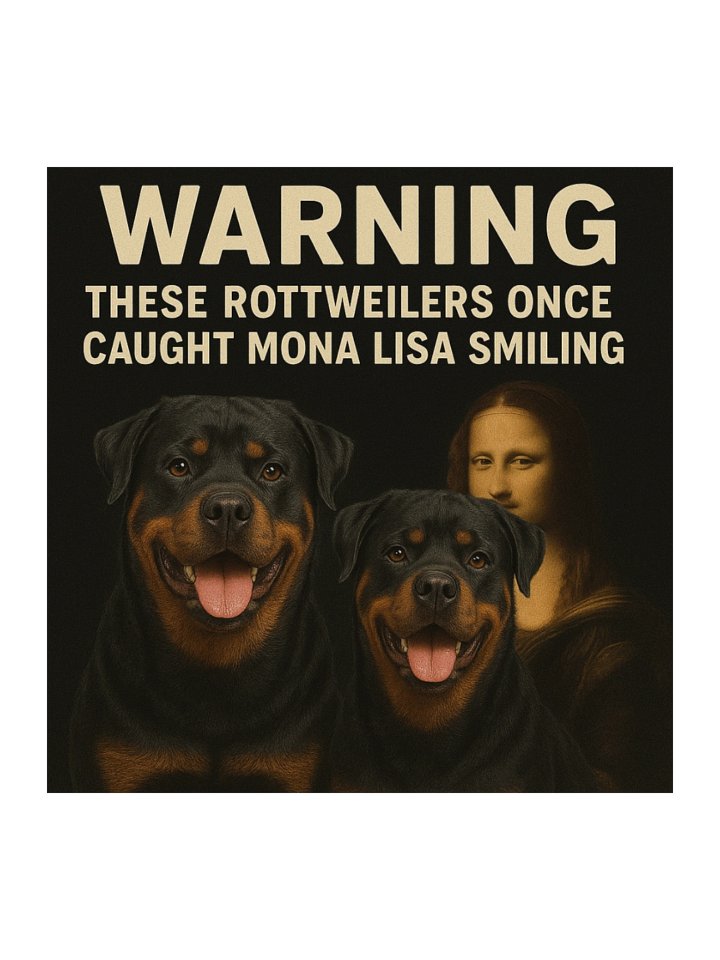 Mona Lisa Rottweiler Kiss Cut Stickers product image (2)