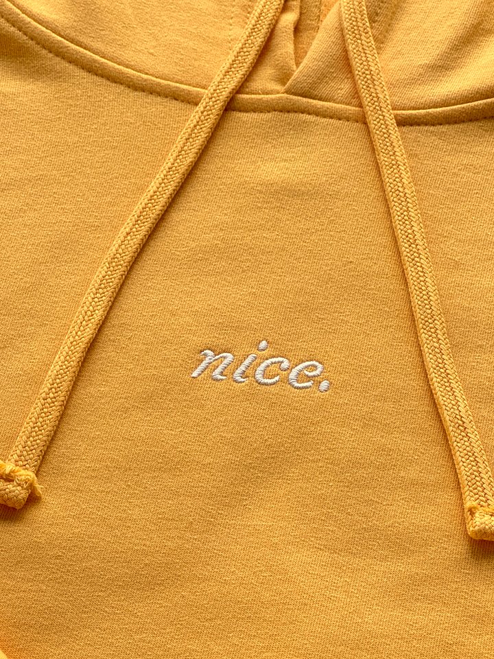 Nice. Embroidered Hoodie (Peach/White) product image (2)