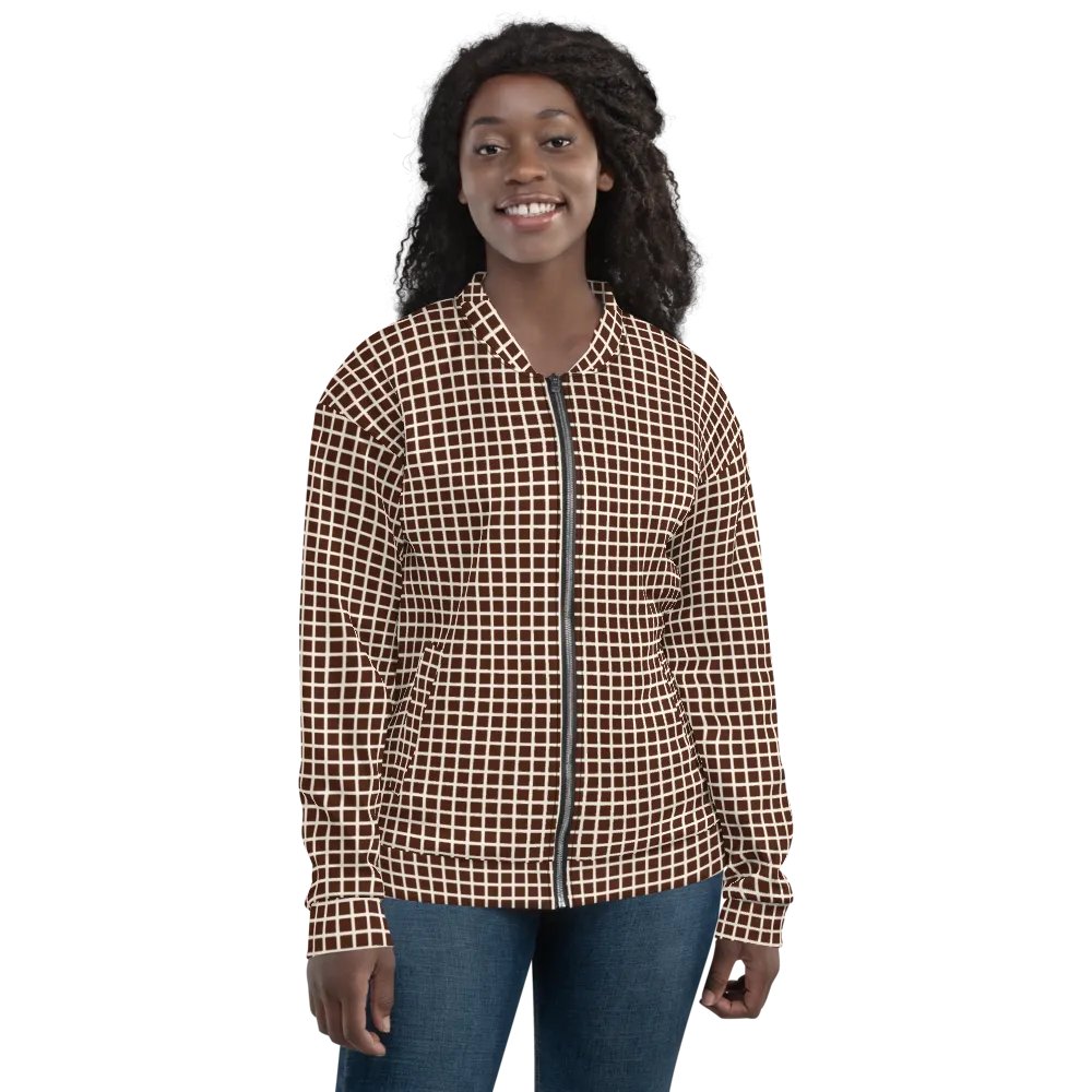 Graph Check Brown and Cream Bomber Jacket product image (10)