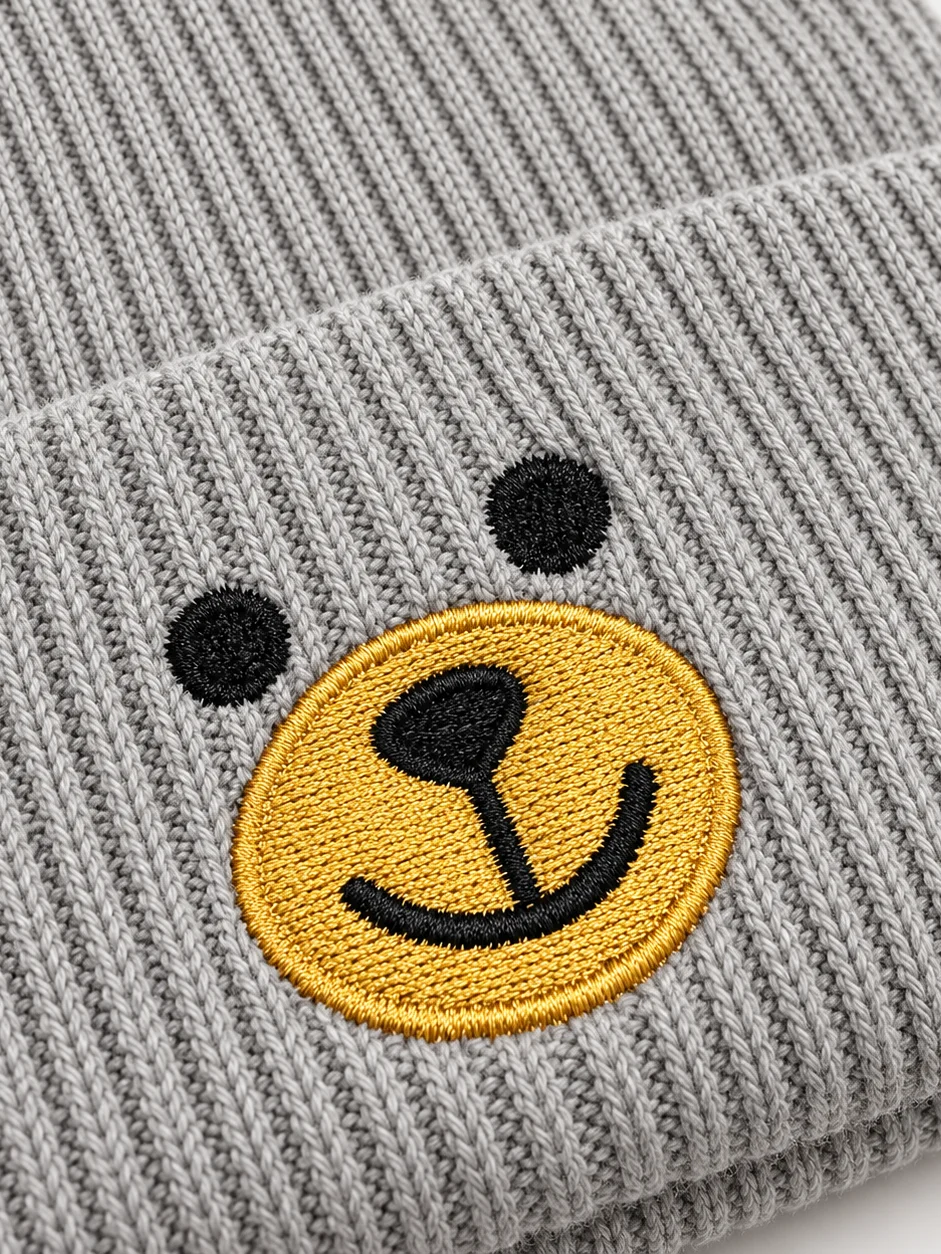 Teddy Face Organic Cotton Embroidered Beanie product image (10)