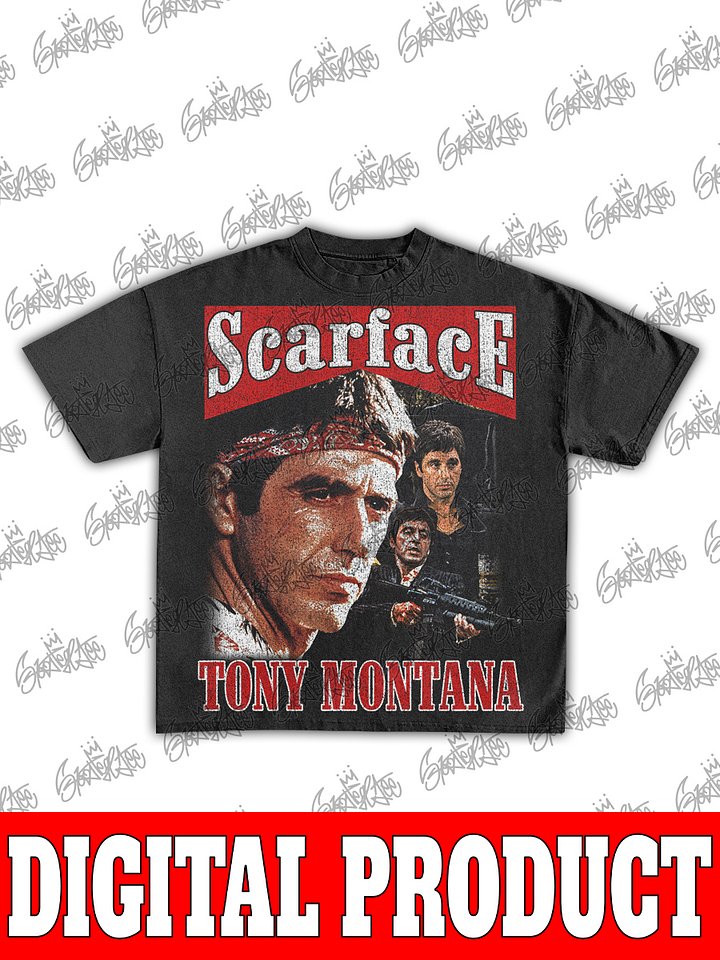 Tony Montana "Scarface" The World Is Yours Al Pacino Vintage Movie Bootleg Graphic product image (1)