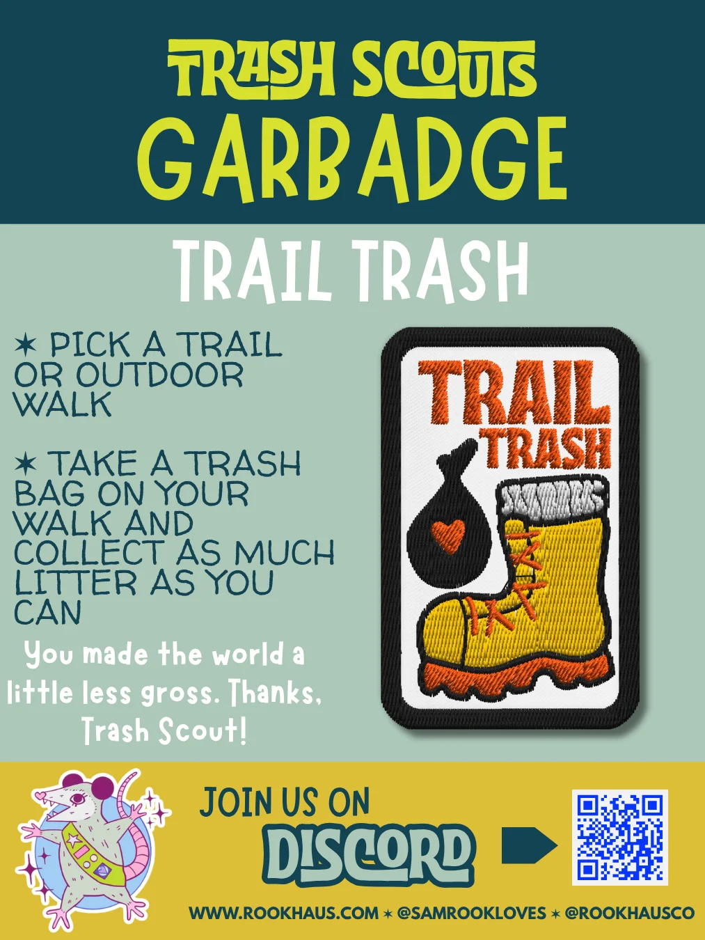 Trash Scouts GARBADGE: TRAIL TRASH - Embroidered Badge product image (2)