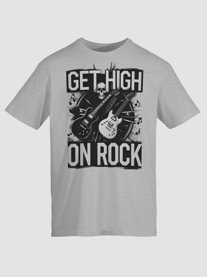 Rock Music-Inspired T-Shirt – Bold 'GET HIGH ON ROCK' Design, Unisex Fit product image (1)