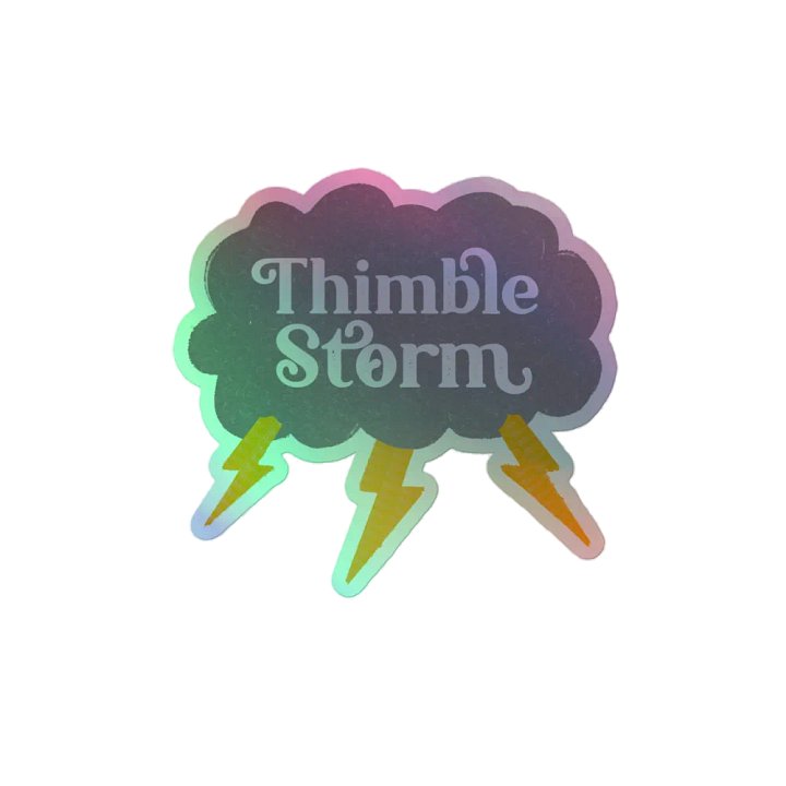 Thimble Storm Logo Sticker (Holographic) product image (2)
