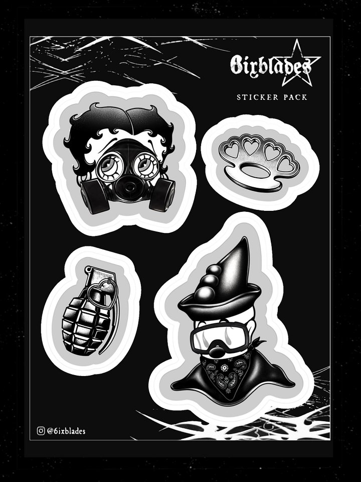6ixblades Riot Betty Boop Sticker Pack product image (1)