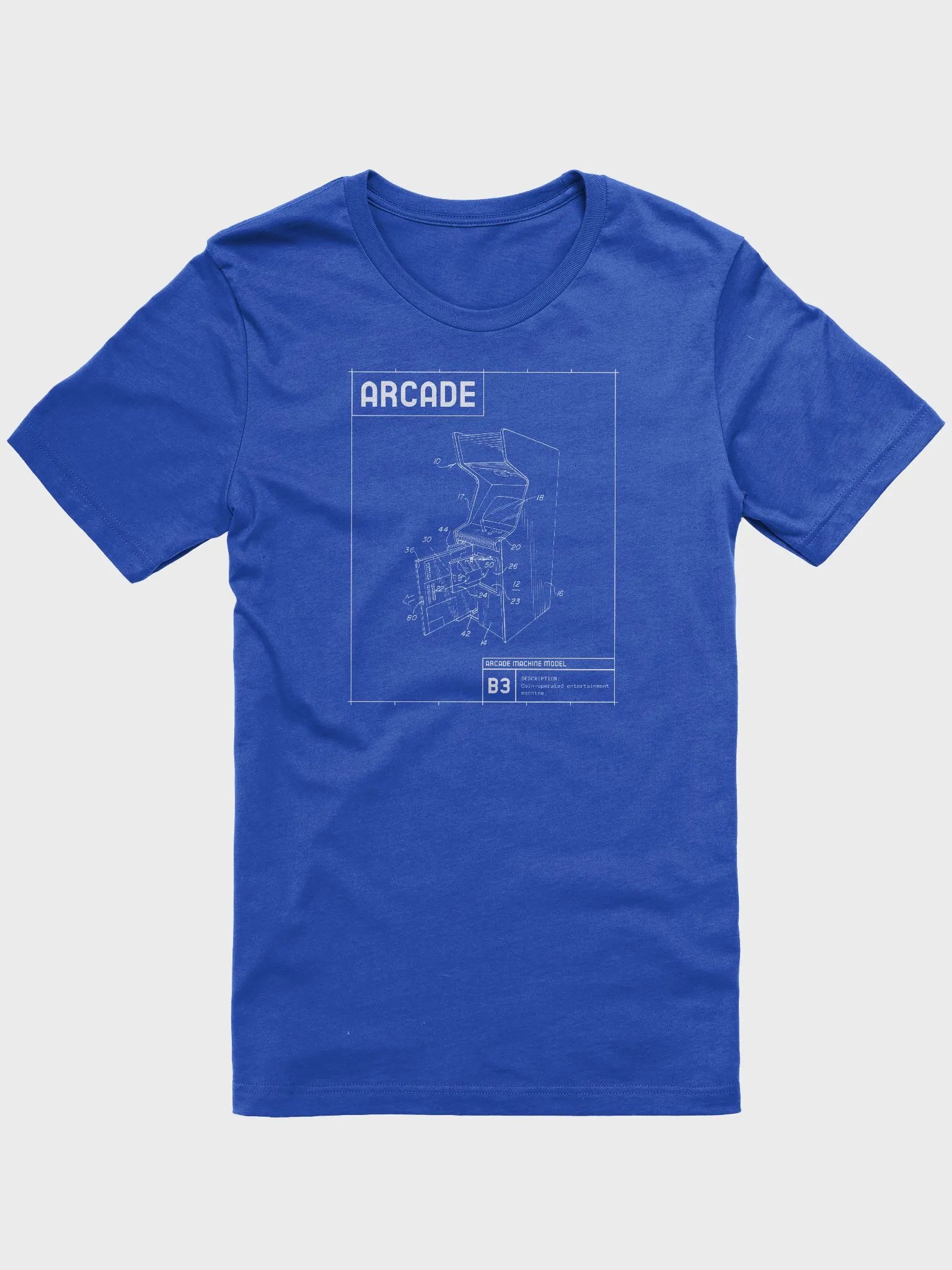 Retro Gaming T-Shirt - Vintage Arcade Cabinet Blueprint Gift for Gamers product image (1)