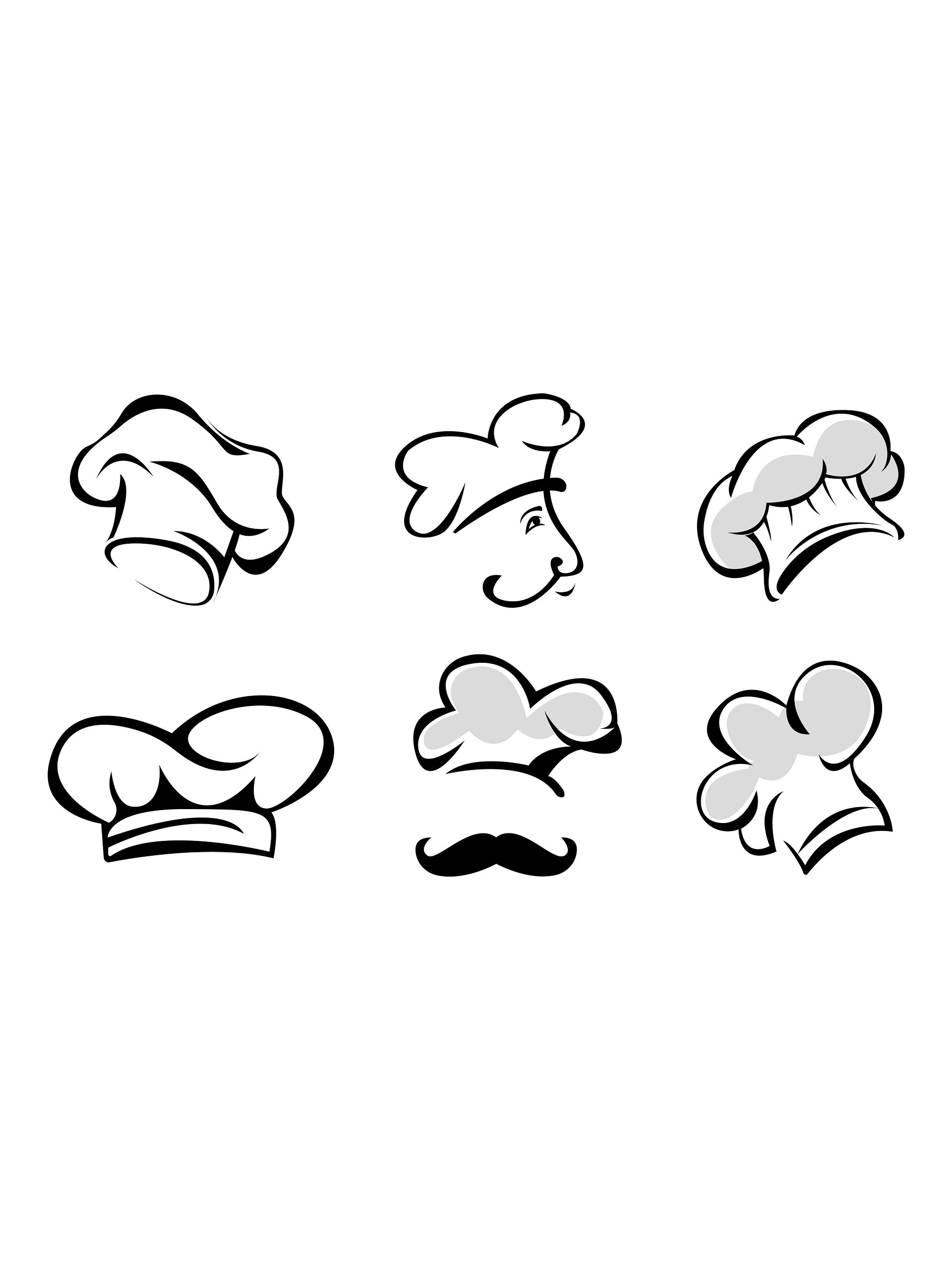 Chef Hat Svg, Vector Chef Hat silhouette , kitchen Svg, Cooking clipart, Chef line art, Cricut Cutting File. product image (2)