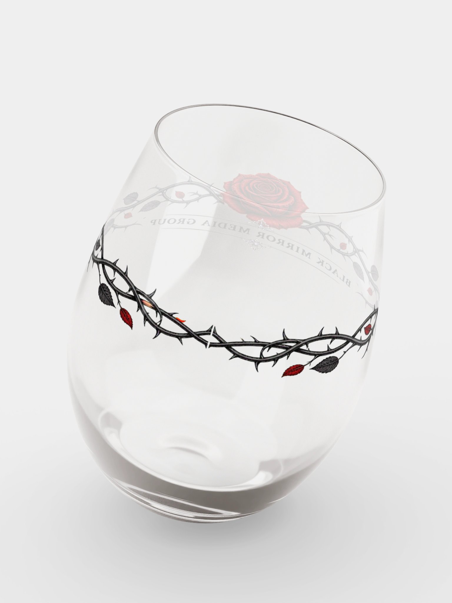 Black Mirror Rose & Thorn Stemless Wine Glass product image (8)