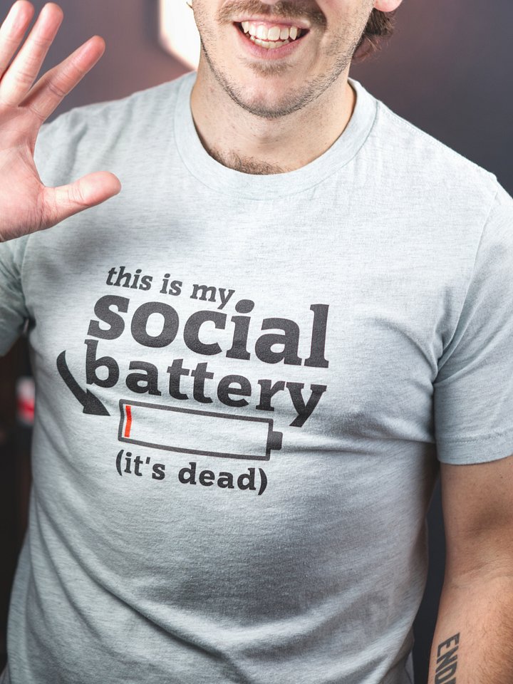 This Is My Social Battery ((It's Dead) Tee - Light Blue product image (2)