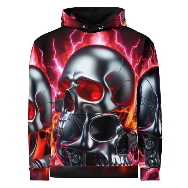 Silver All-Over Print - Unisex Skull Hoodie #13 product image (1)