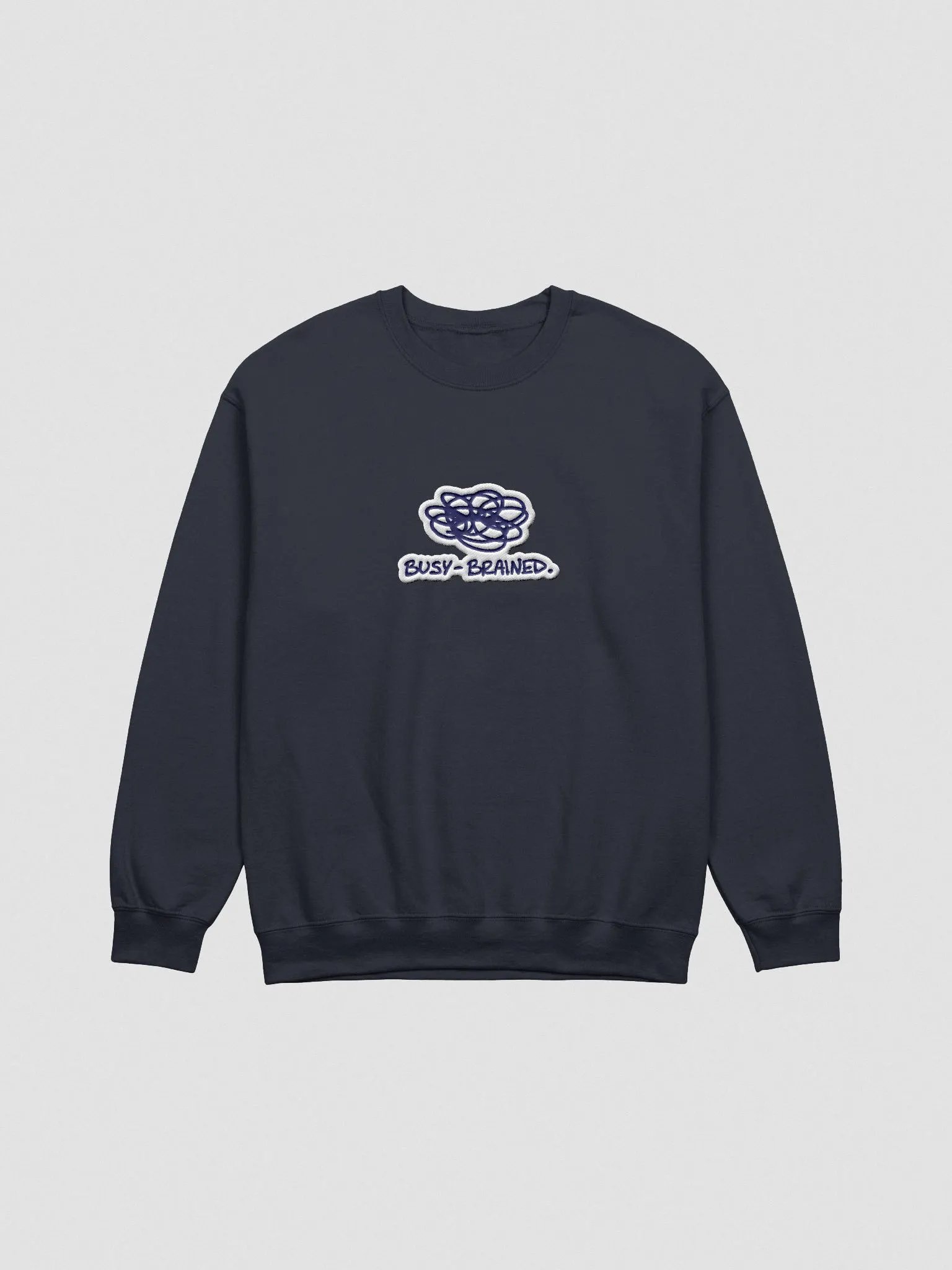 BUSY-BRAINED. (lg. navy bubble design) embroidered crewneck product image (16)