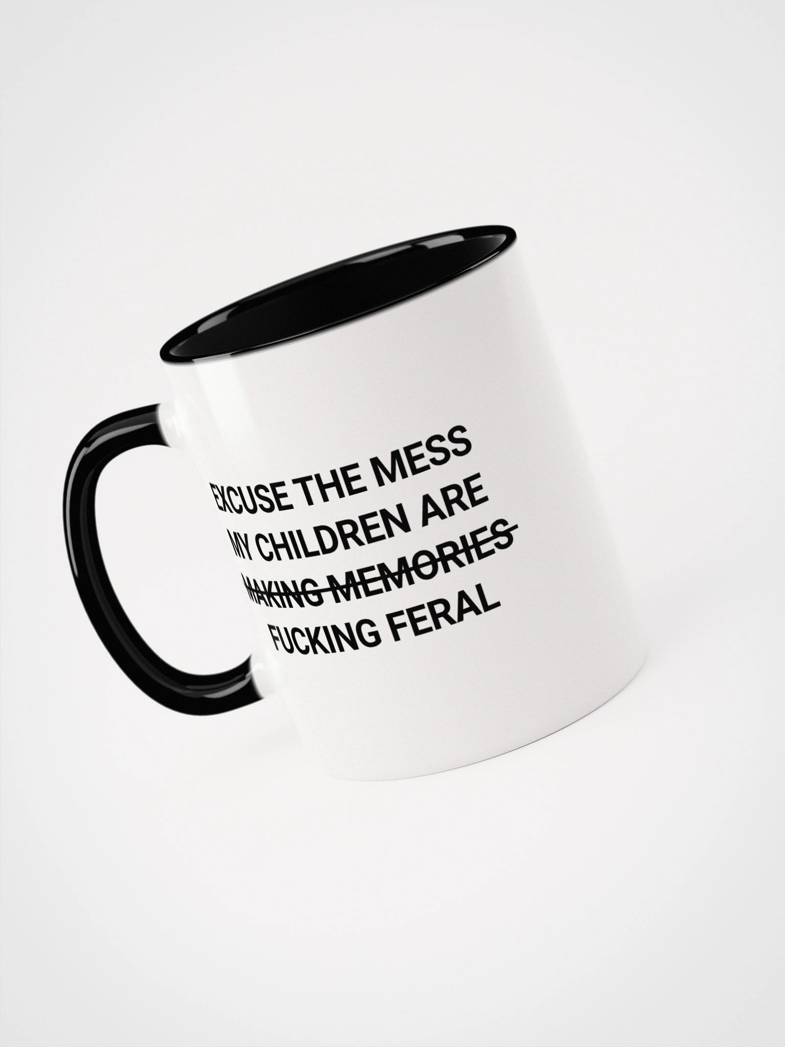 “Excuse the Mess, My Kids Are Feral” Mug – Hilarious Parenting Vibes product image (1)