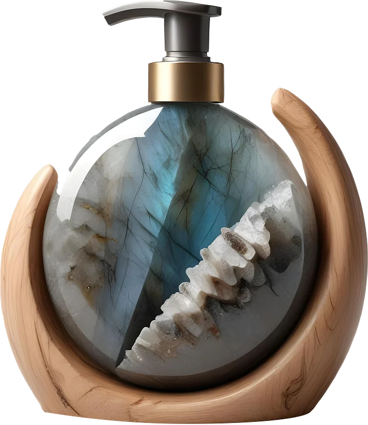 Celestial Grace – Wooden Crescent Crystal Dispenser PNG product image (1)