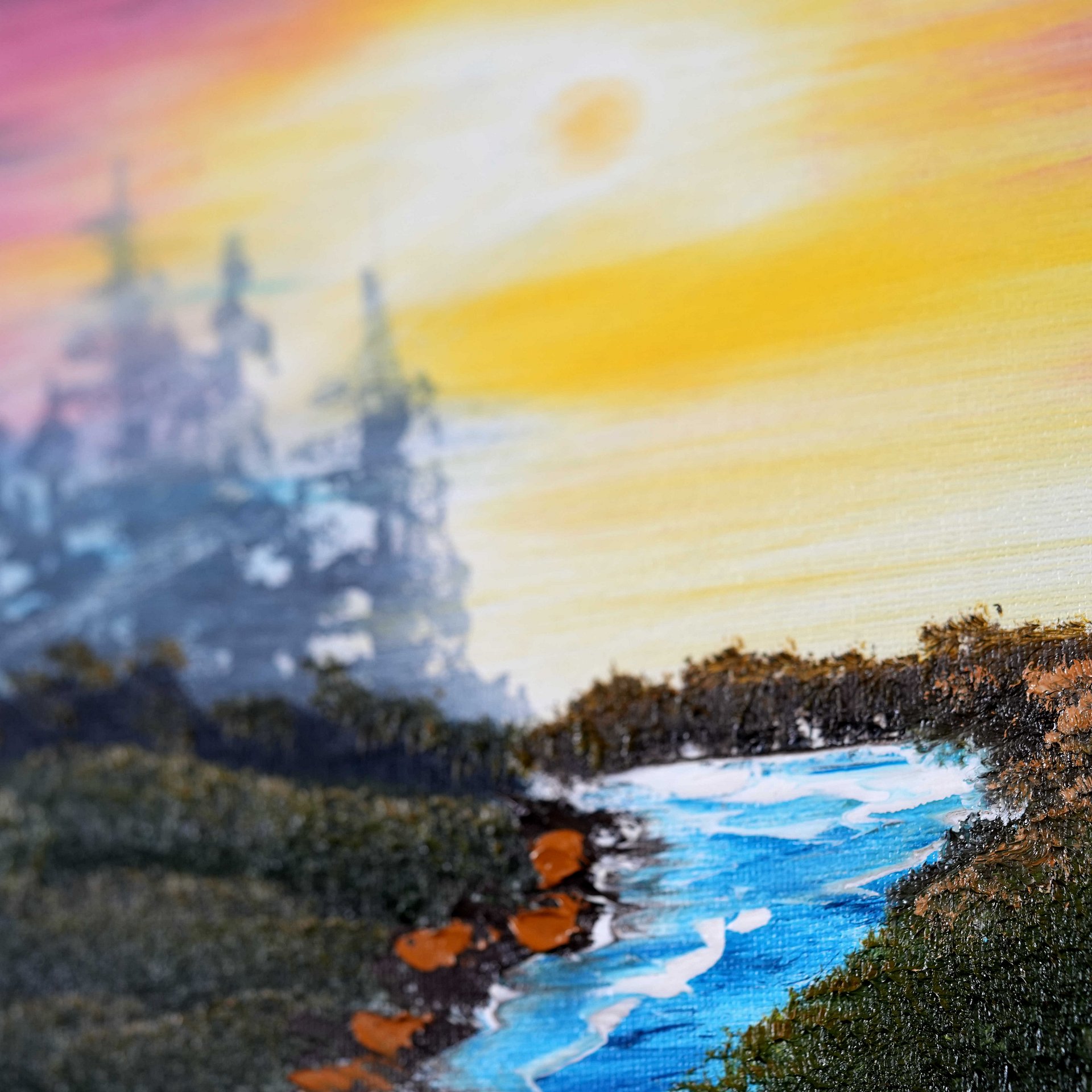 The Sunset River (Original) 12x12 Canvas product image (3)