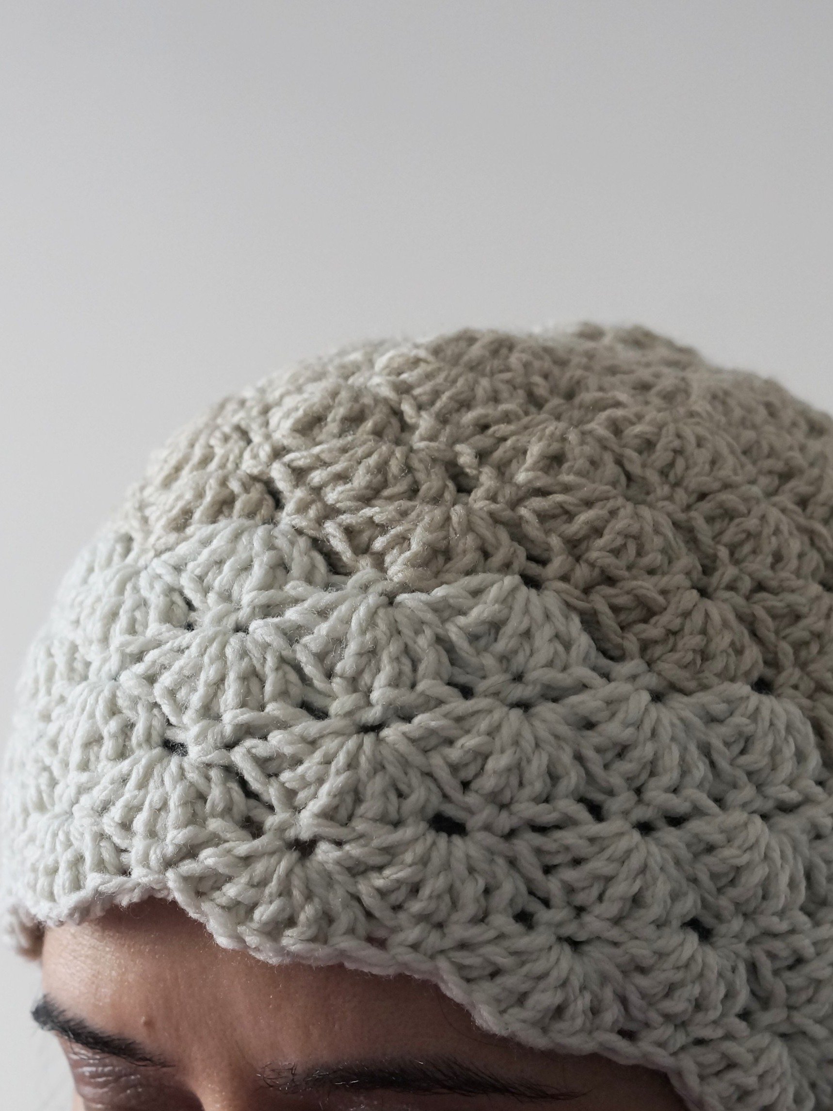 Shell stitch beanie crochet pattern product image (5)