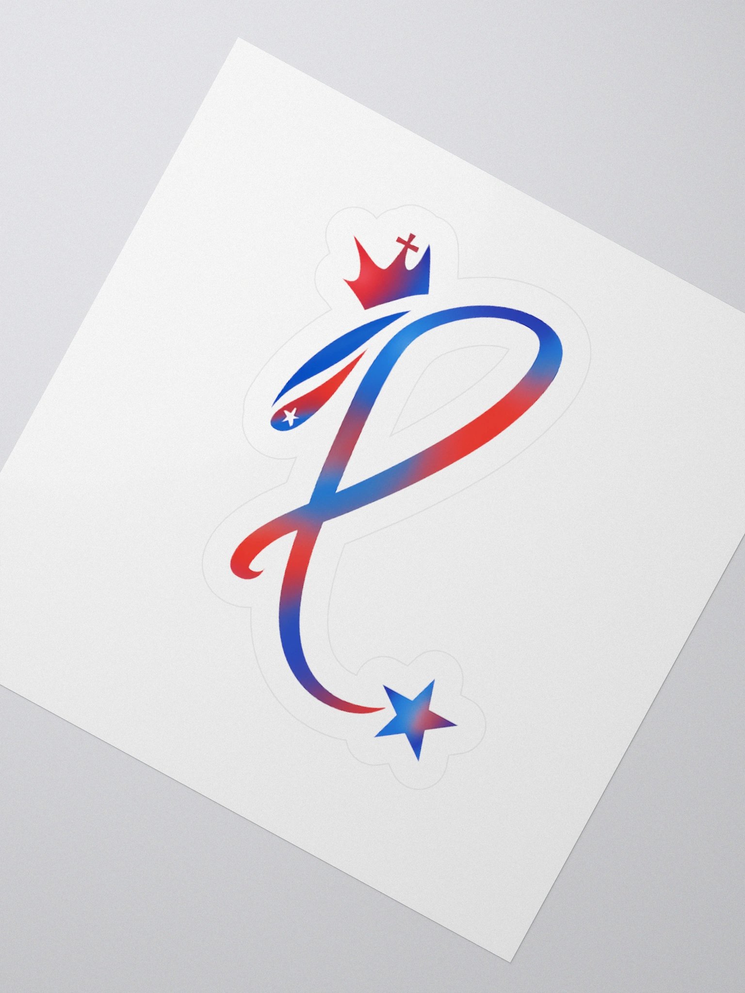 Red, White & Blue Crown Star Sticker product image (6)