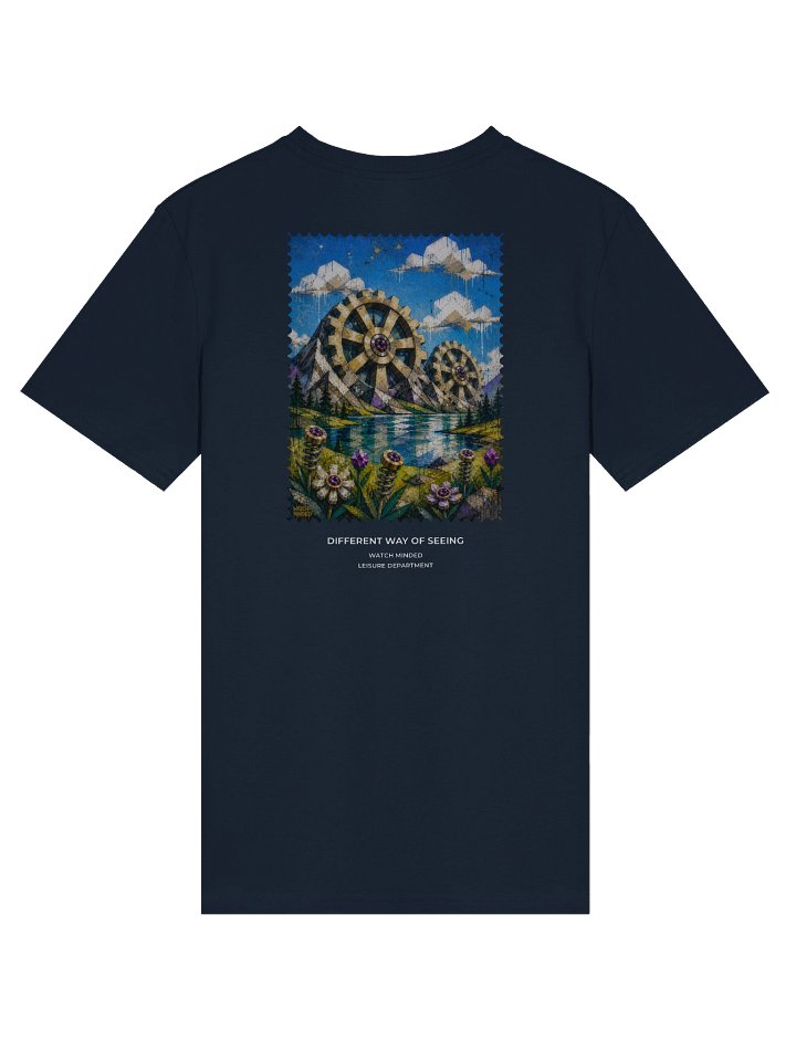 Standard Fit Light Cotton "Clockwork Mountains" T-Shirt, French Navy product image (1)