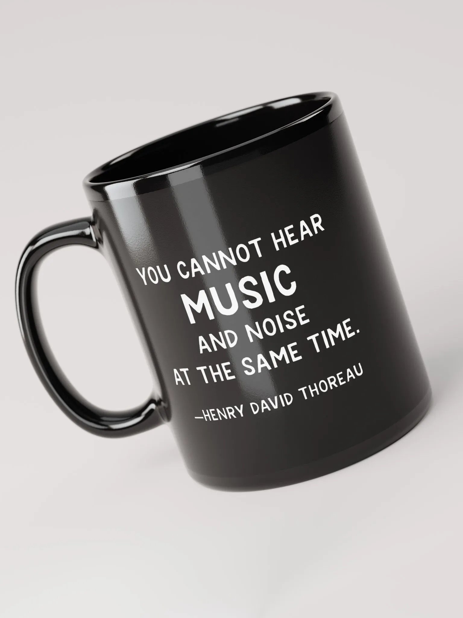 Embrace Your Genius Thoreau Quote Black Coffee Mug product image (5)
